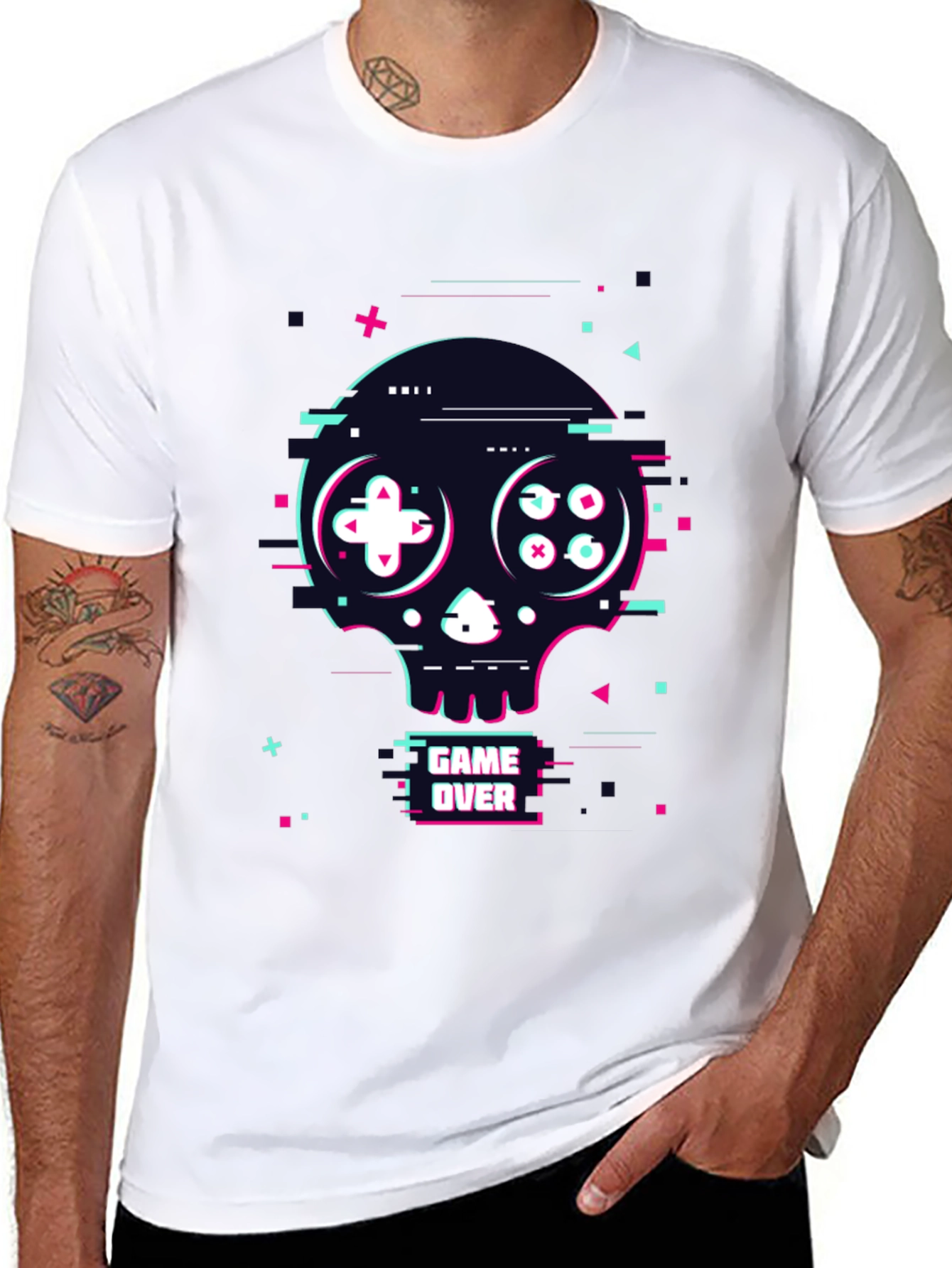 Game Over Skull Graphic Tee - Gamer Style