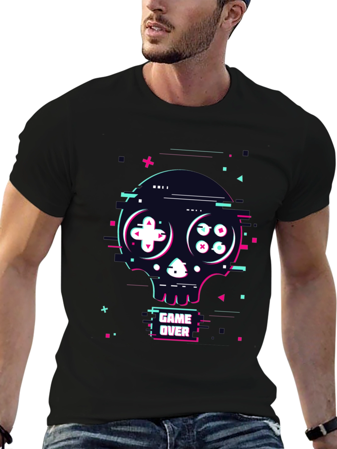 Game Over Skull Graphic Tee - Gamer Style