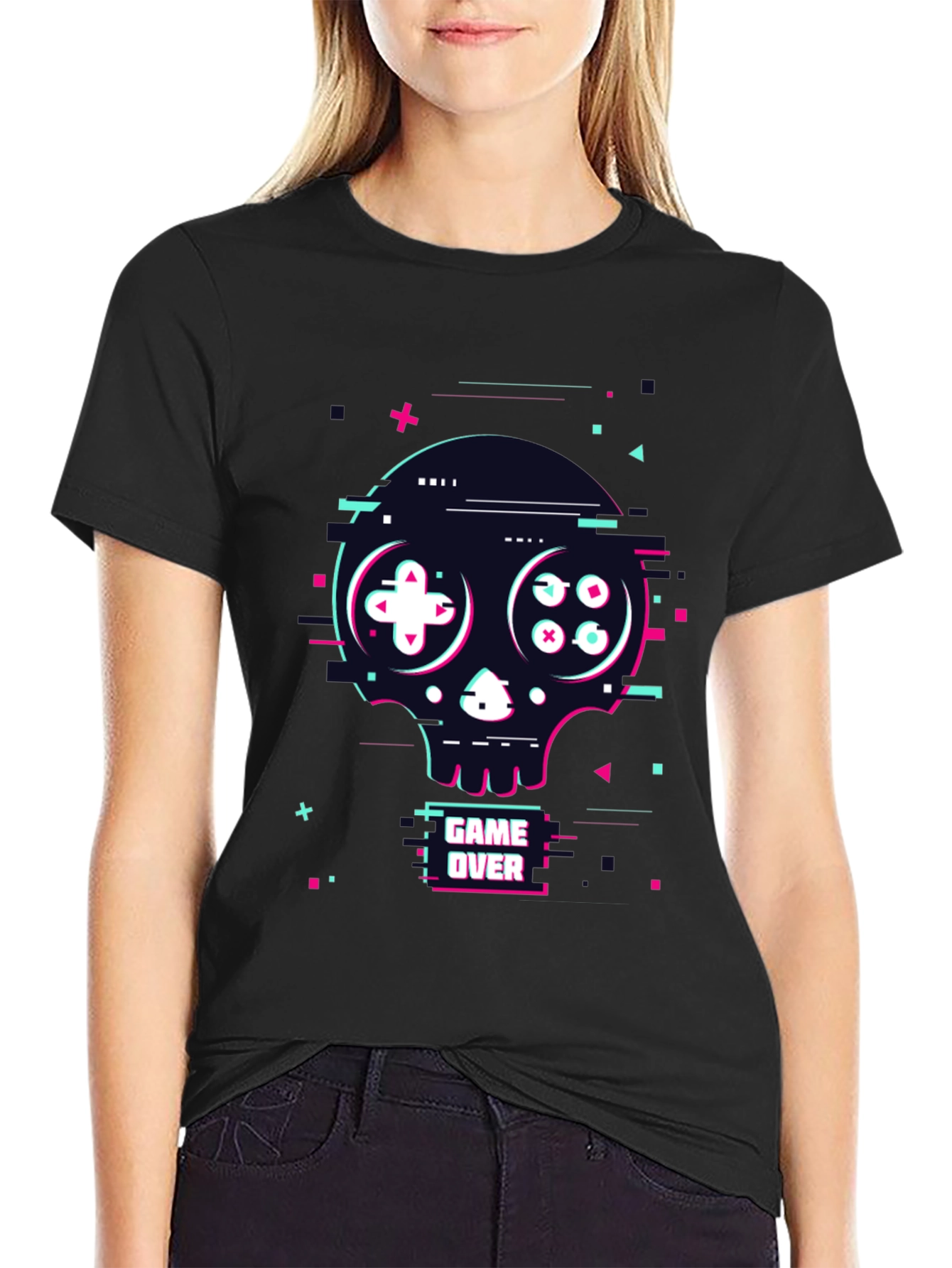 Game Over Skull Graphic Tee - Gamer Style