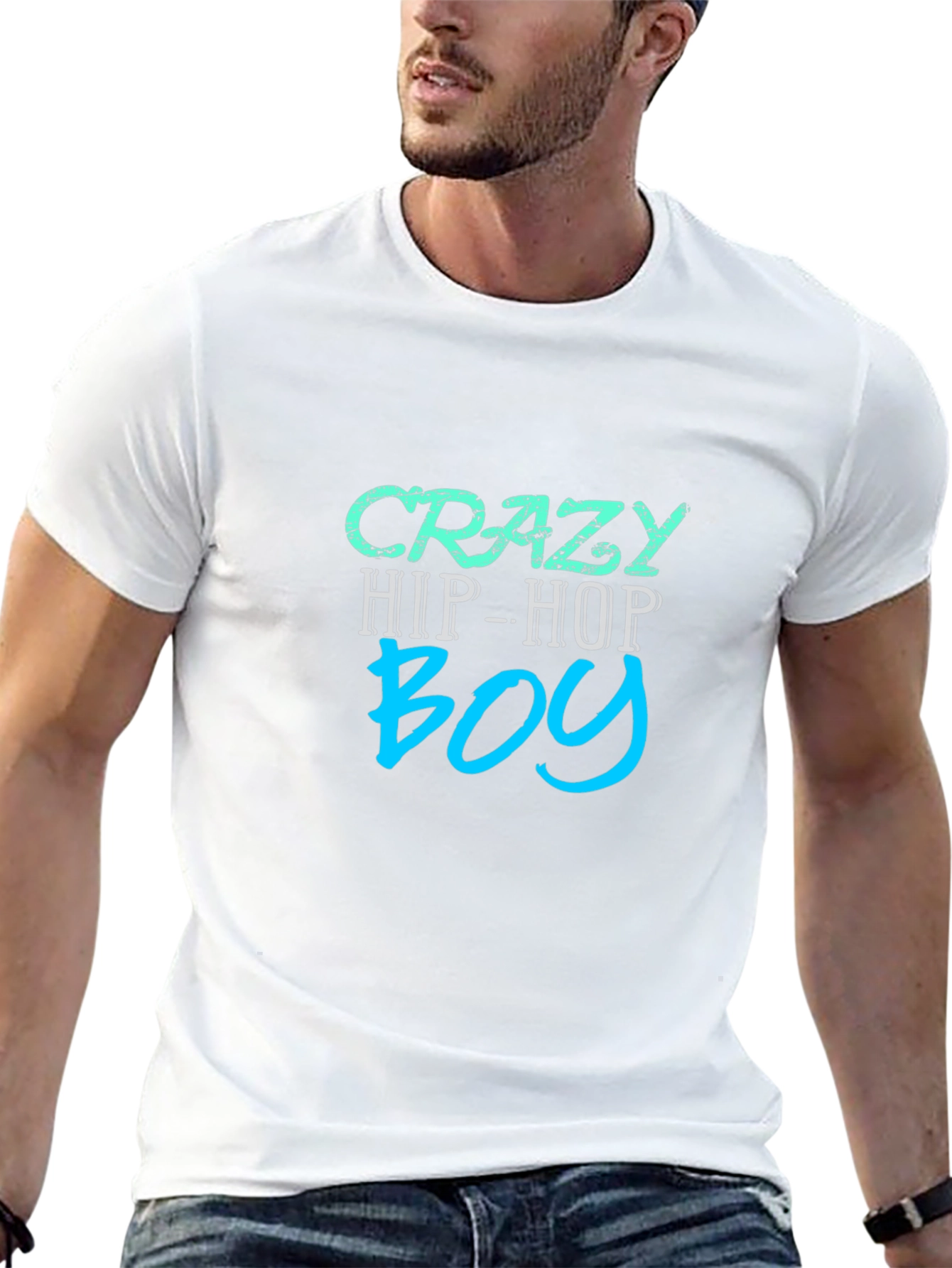 Crazy Hip-Hop Boy T-Shirt - Mens Black Graphic Tee