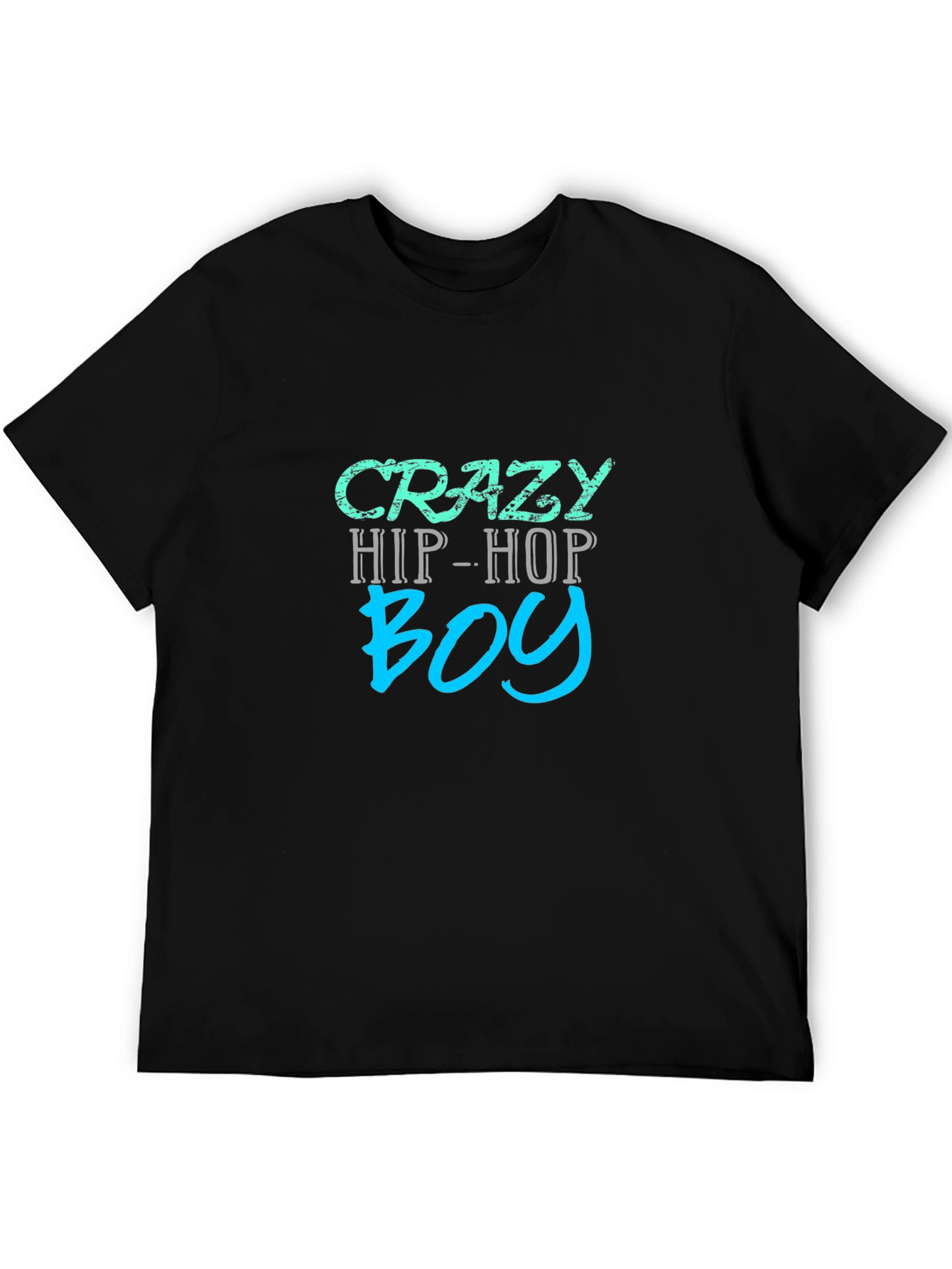 Crazy Hip-Hop Boy T-Shirt - Mens Black Graphic Tee