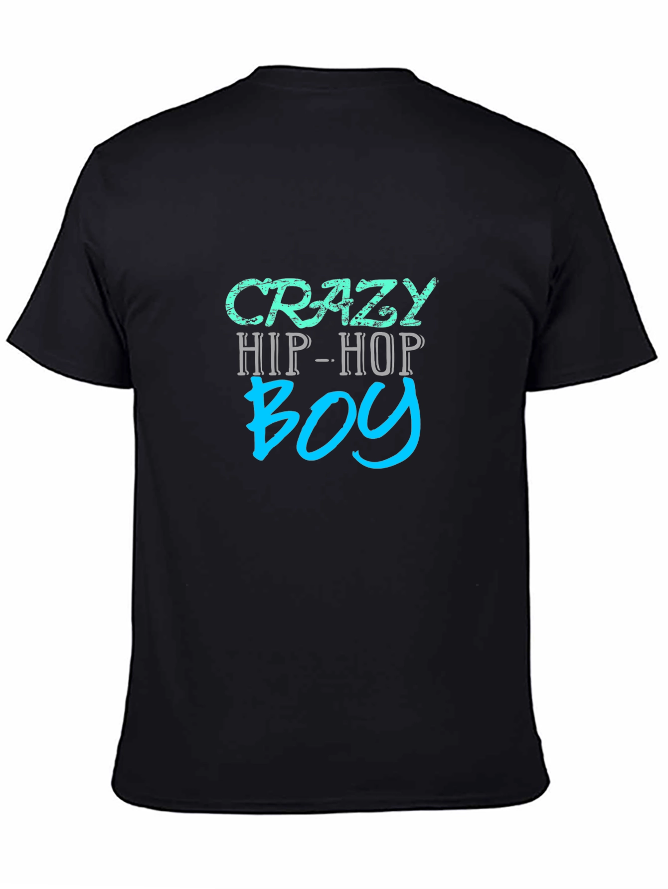 Crazy Hip-Hop Boy T-Shirt - Mens Black Graphic Tee