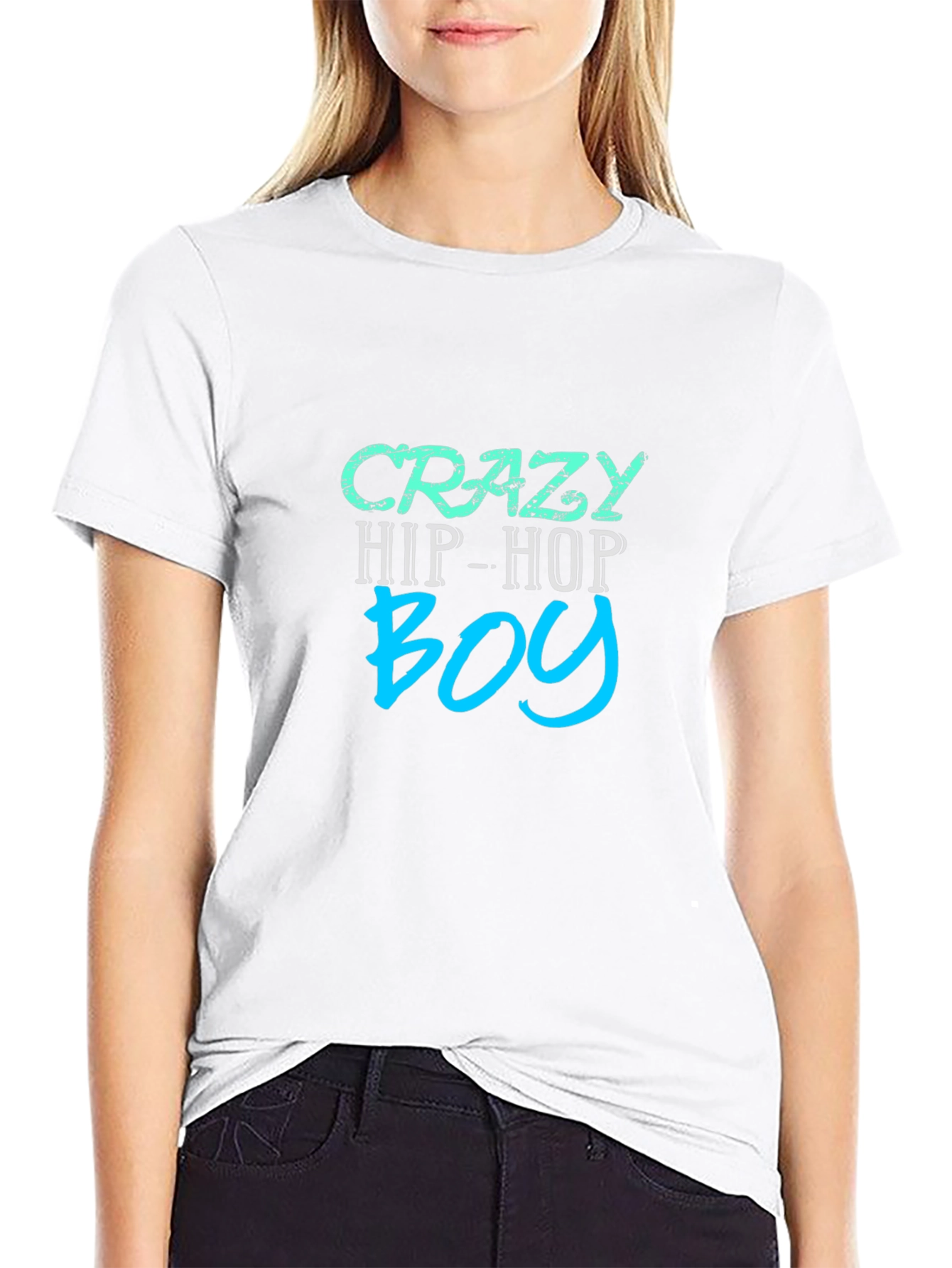Crazy Hip-Hop Boy T-Shirt - Mens Black Graphic Tee