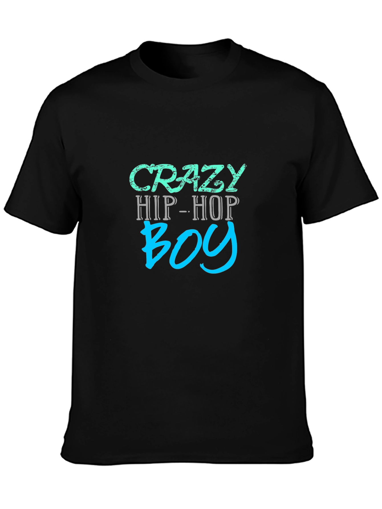 Crazy Hip-Hop Boy T-Shirt - Mens Black Graphic Tee