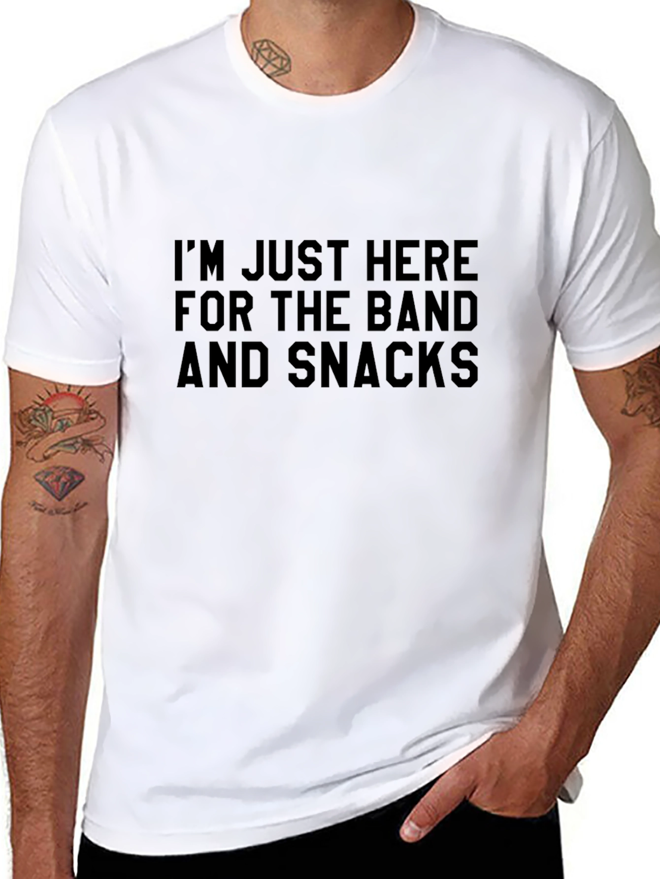 Band & Snacks Graphic T-Shirt - Black Cotton Tee