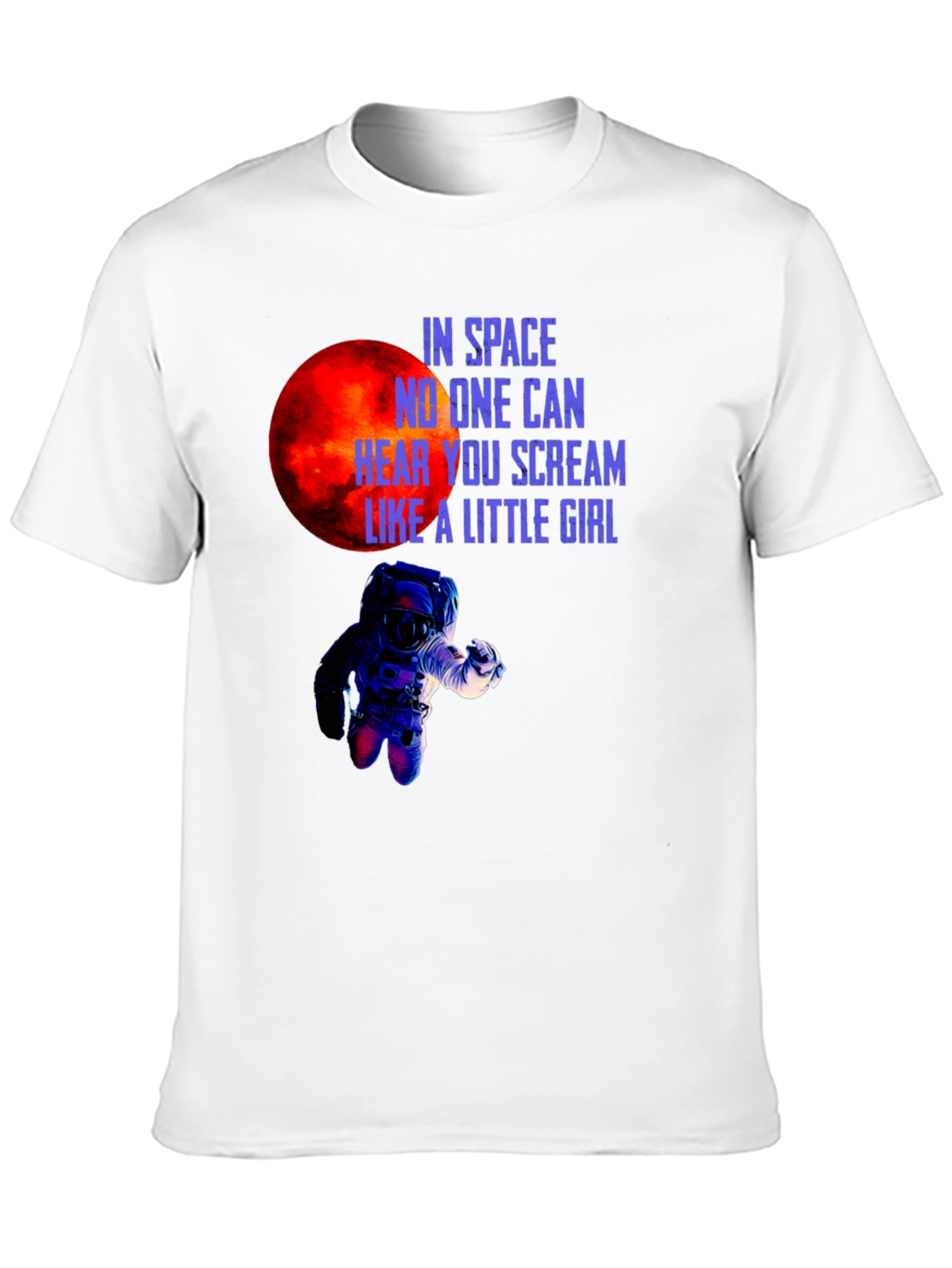Space Scream Graphic Tee - Black Cotton T-Shirt