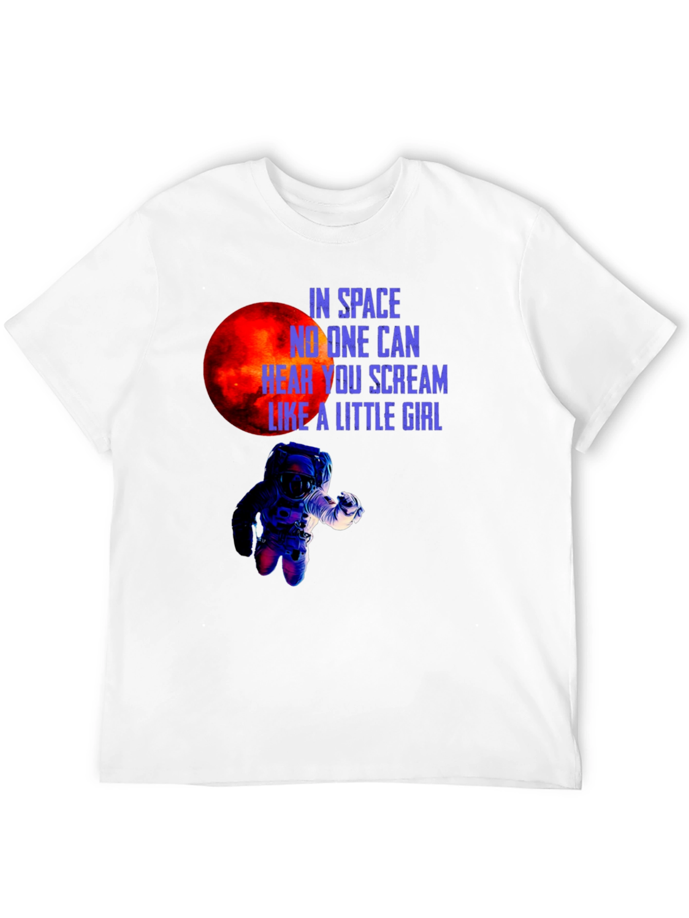 Space Scream Graphic Tee - Black Cotton T-Shirt