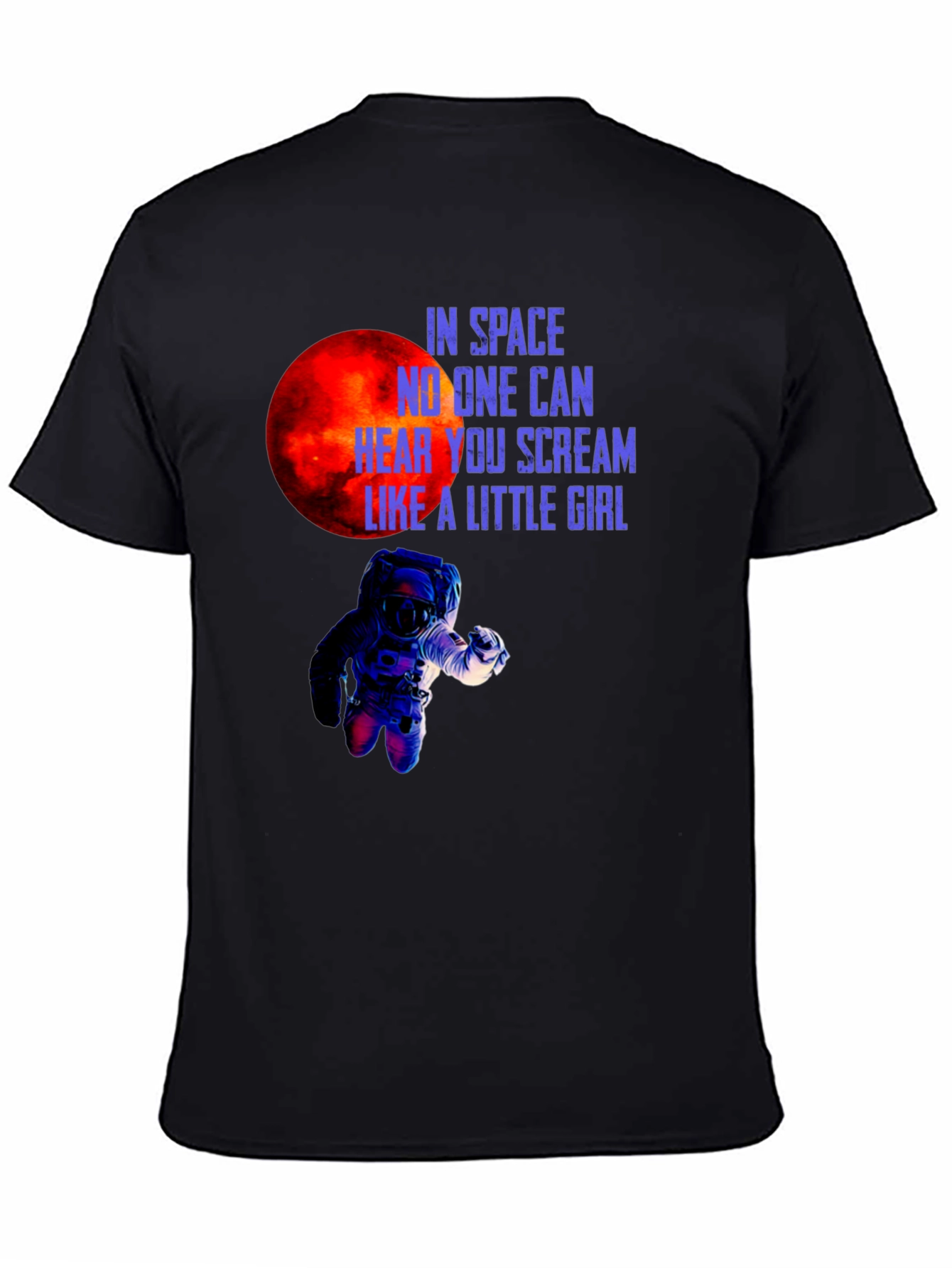 Space Scream Graphic Tee - Black Cotton T-Shirt