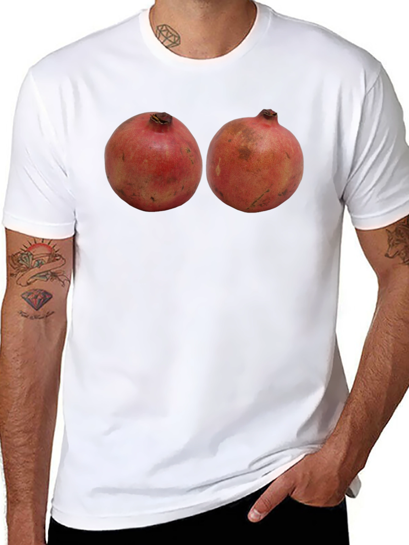 Pomegranate Tee: Funny Fruit Graphic T-Shirt