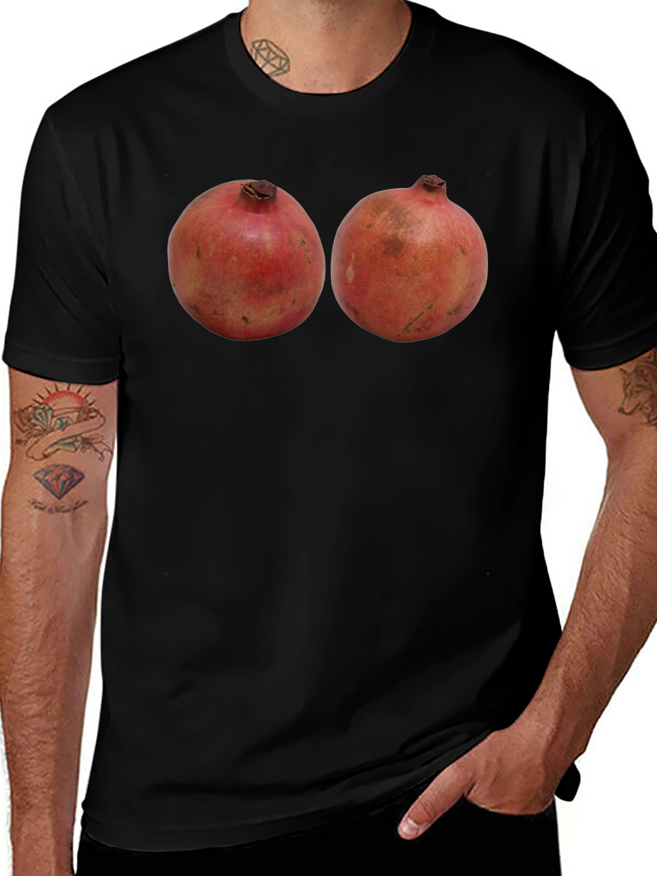 Pomegranate Tee: Funny Fruit Graphic T-Shirt