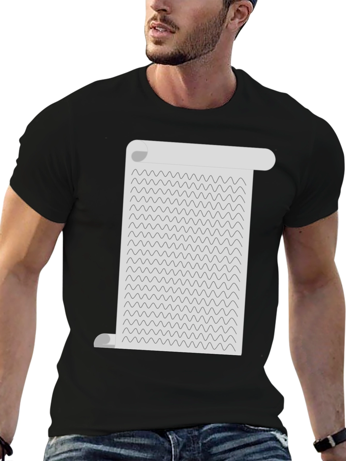 Wavy Lines Scroll Tee - Unisex Graphic T-Shirt