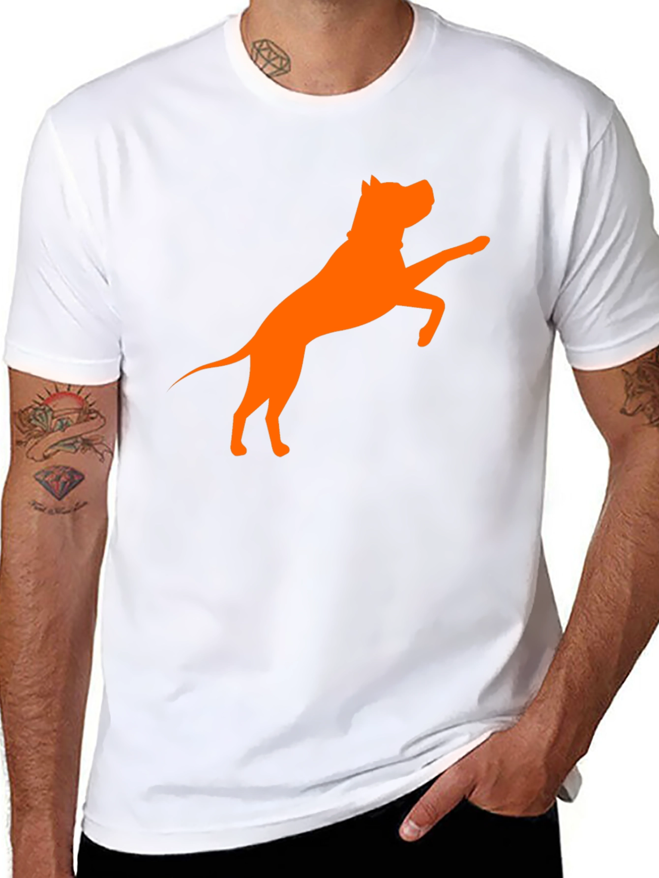 Pitbull Silhouette Graphic T-Shirt