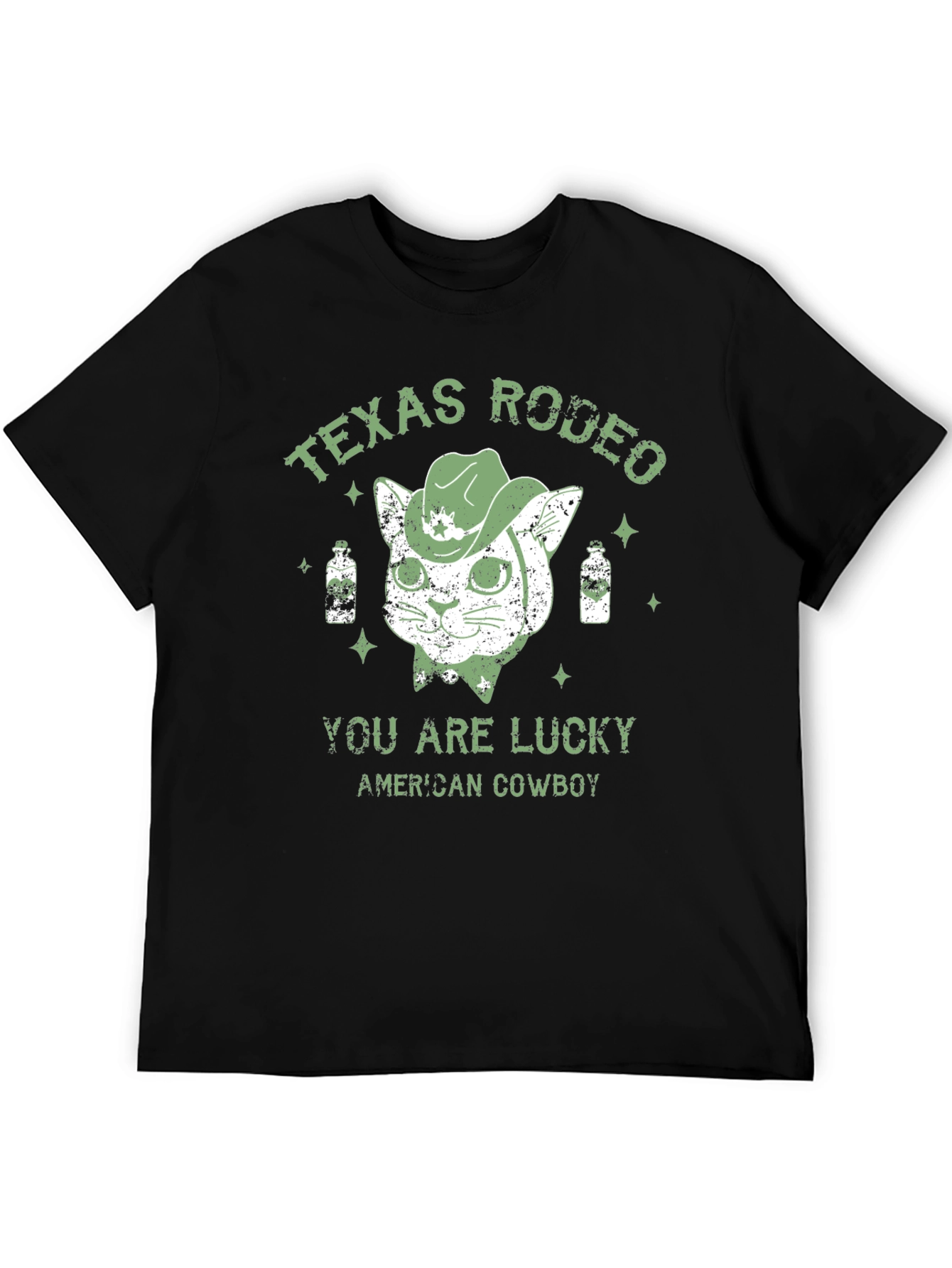 Texas Rodeo Lucky American Cowboy Graphic Tee