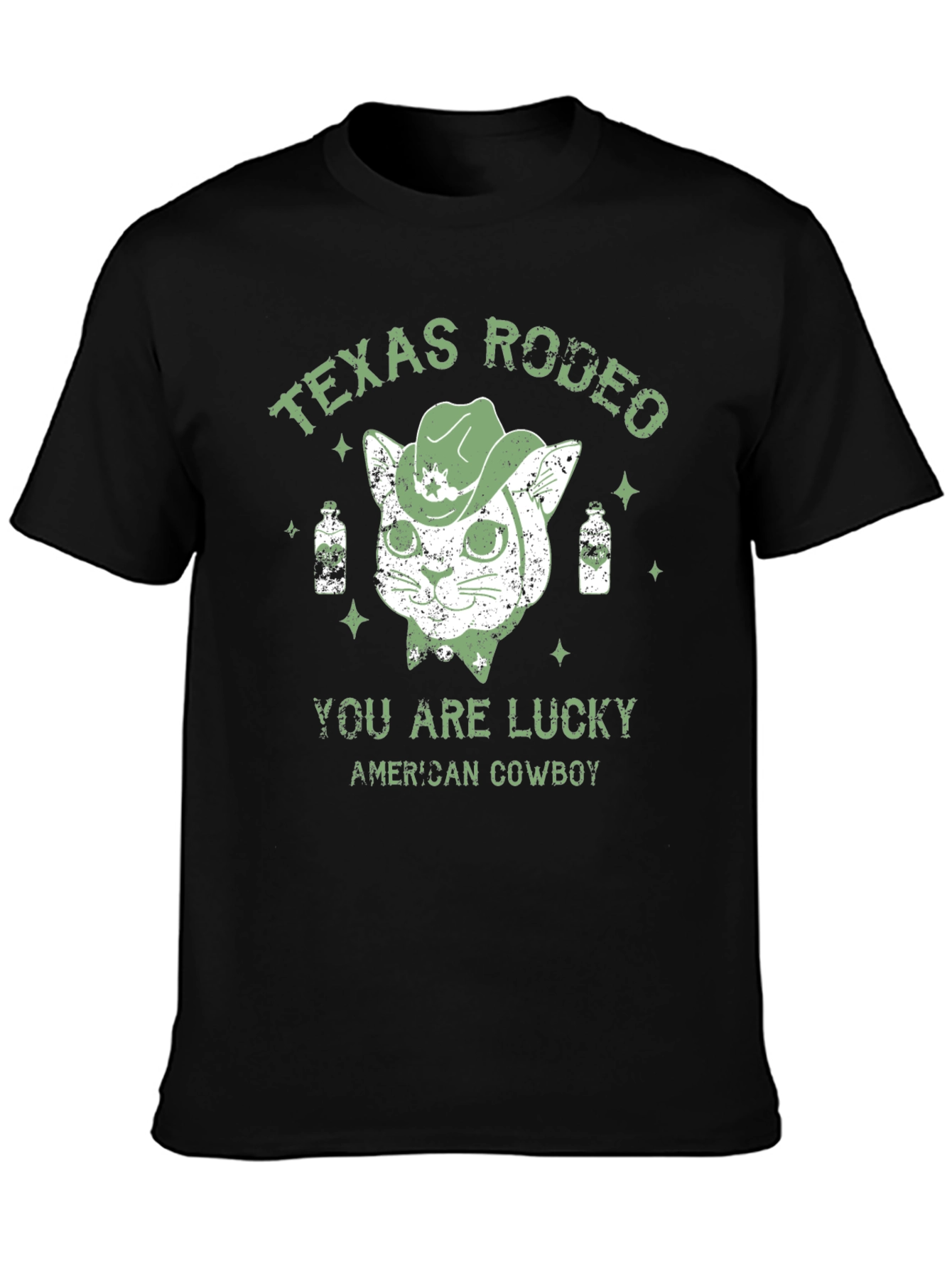 Texas Rodeo Lucky American Cowboy Graphic Tee