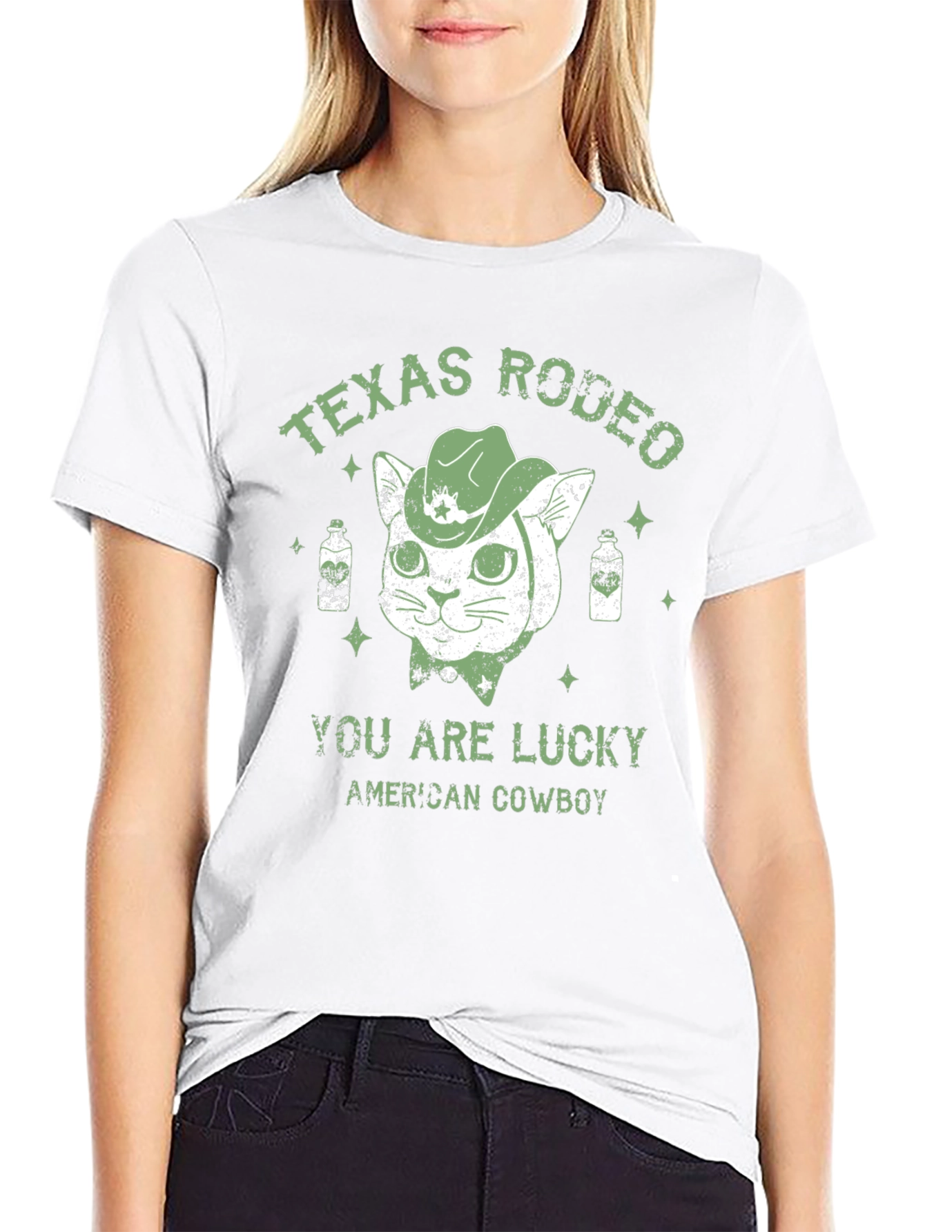 Texas Rodeo Lucky American Cowboy Graphic Tee