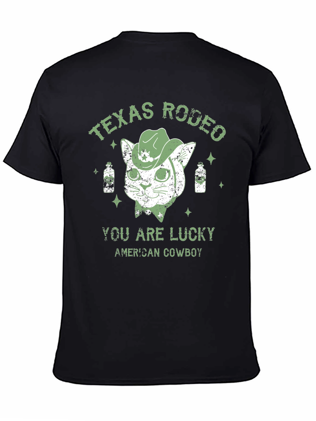 Texas Rodeo Lucky American Cowboy Graphic Tee