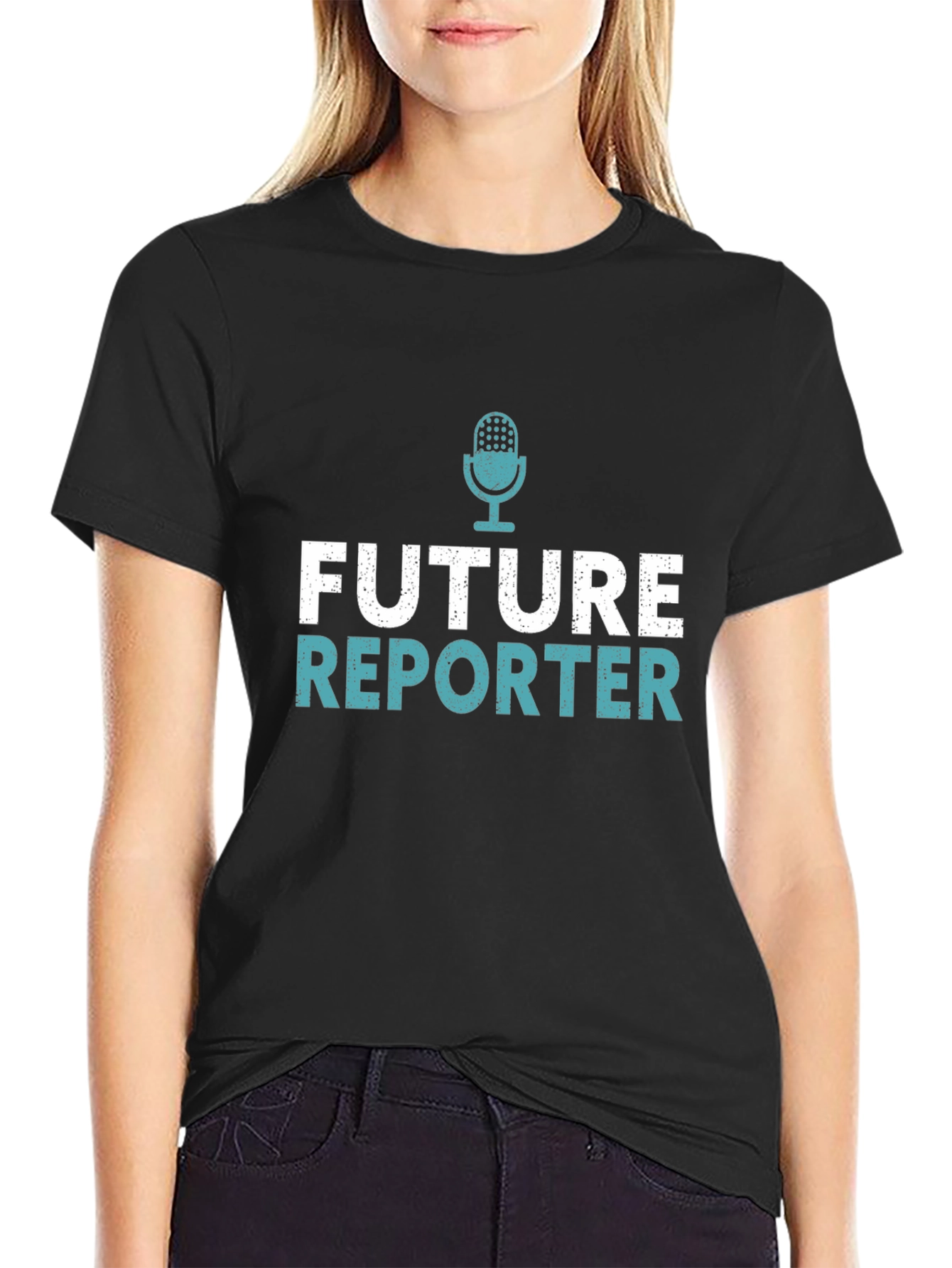 Future Reporter Graphic Tee - Black Cotton T-Shirt