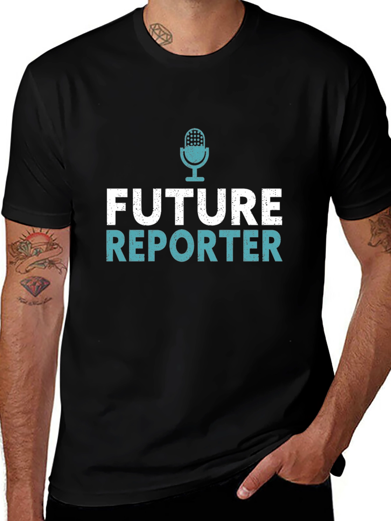 Future Reporter Graphic Tee - Black Cotton T-Shirt