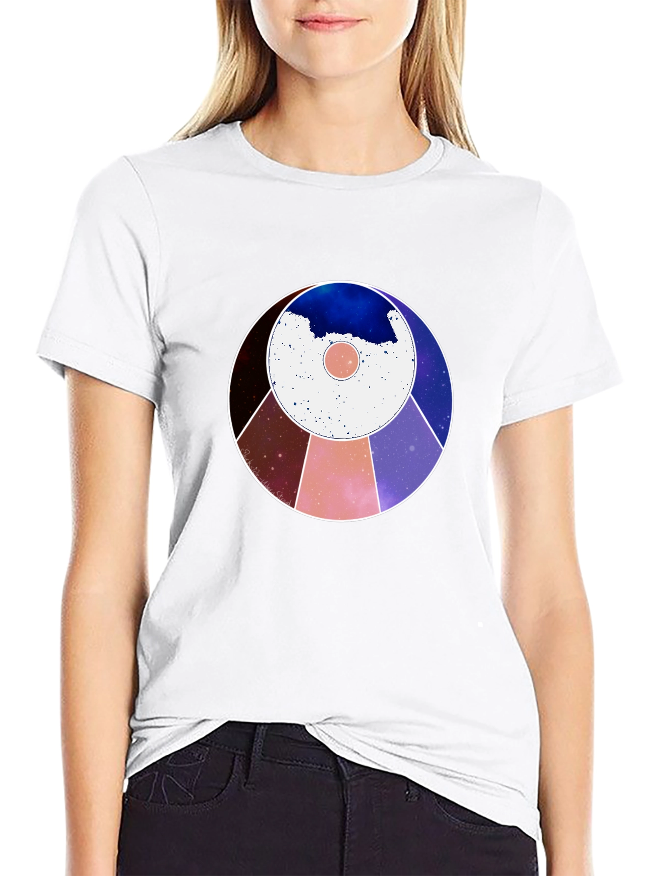 Cosmic Circle Graphic Tee - Modern Abstract Design