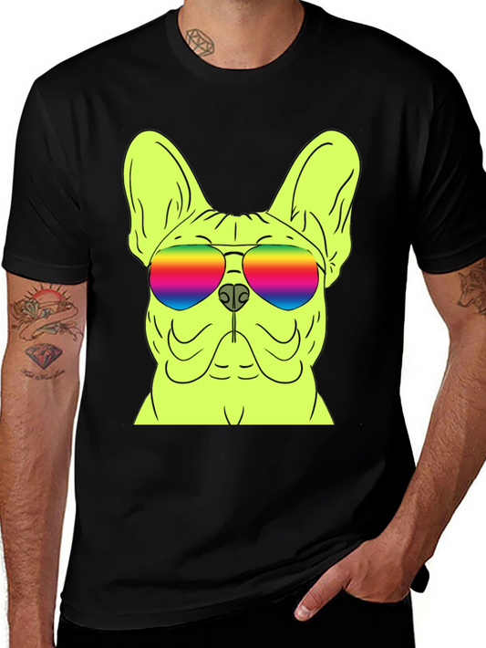 Cool Dog Graphic Tee - Rainbow Sunglasses