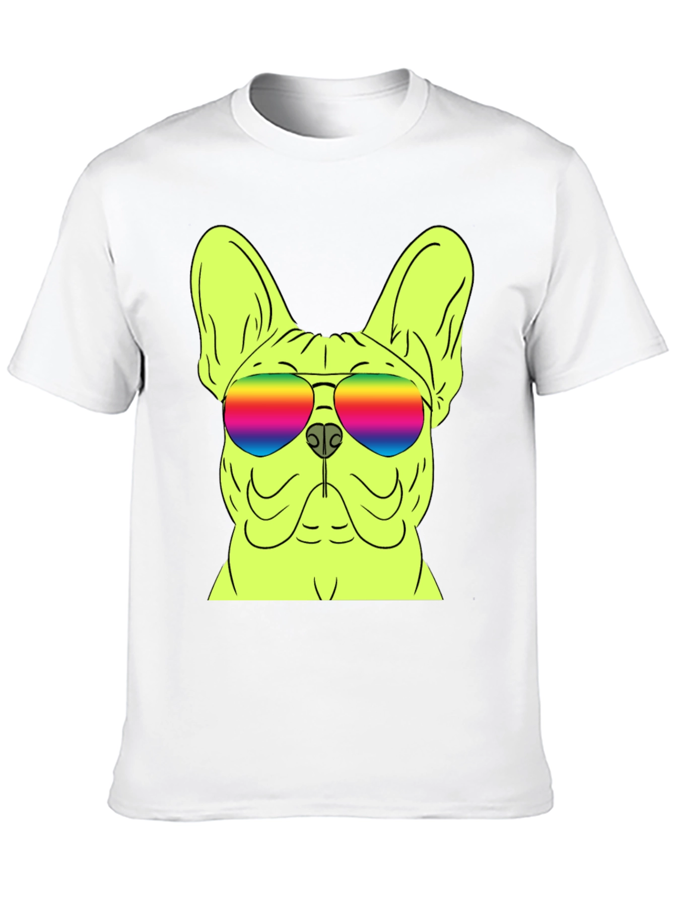 Cool Dog Graphic Tee - Rainbow Sunglasses
