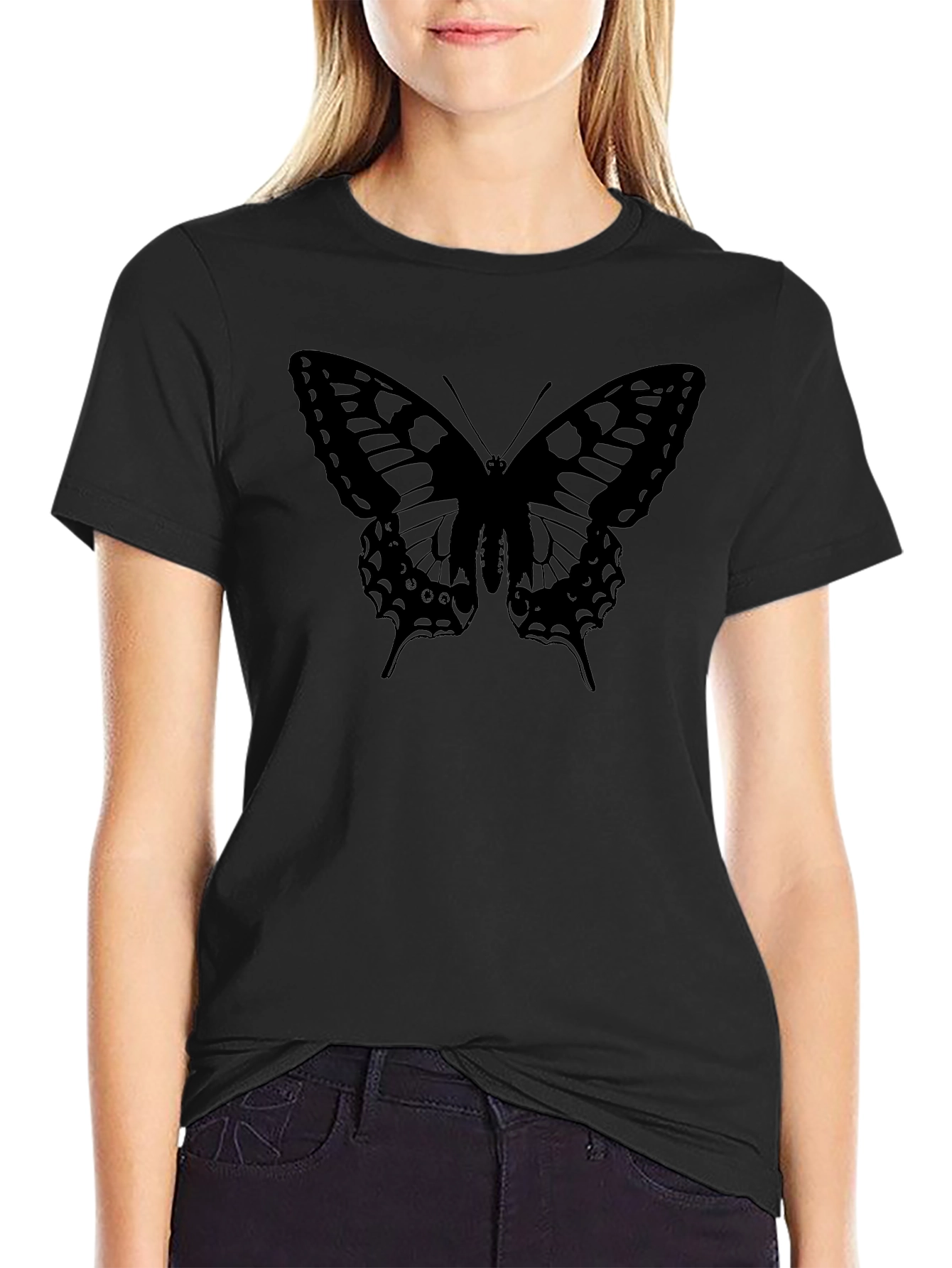 Butterfly Graphic Black T-Shirt