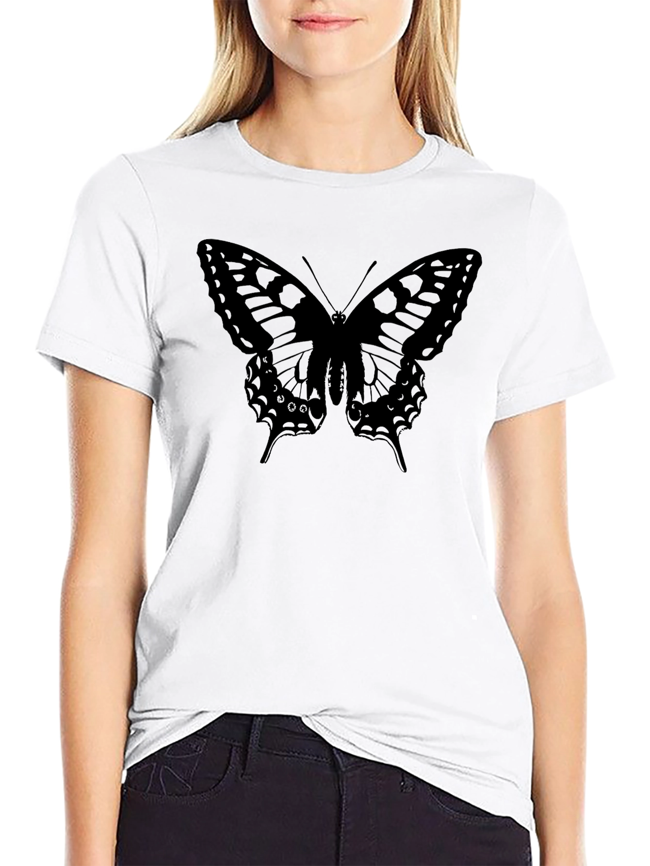 Butterfly Graphic Black T-Shirt