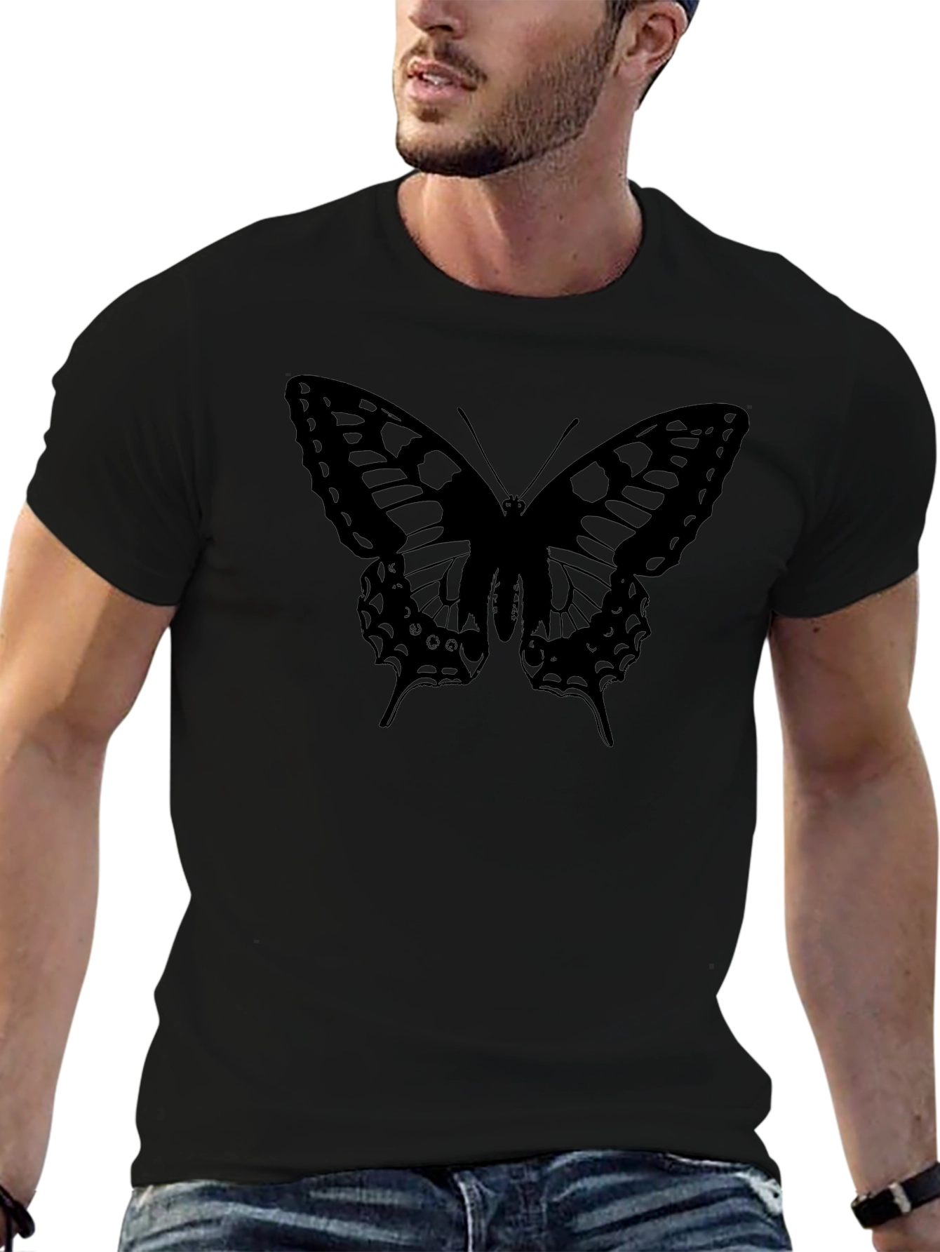 Butterfly Graphic Black T-Shirt