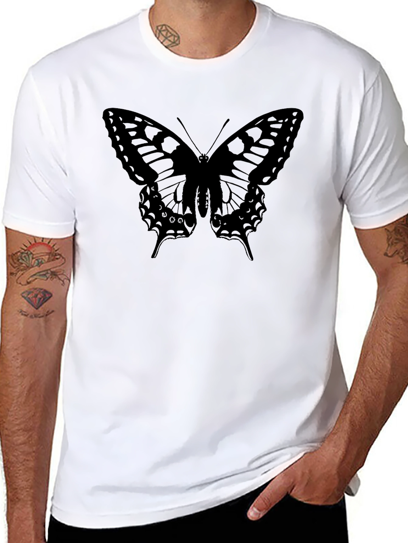 Butterfly Graphic Black T-Shirt