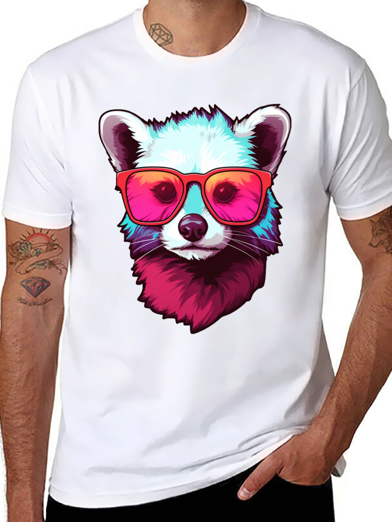 Cool Raccoon Graphic Tee - Funky Animal Shirt