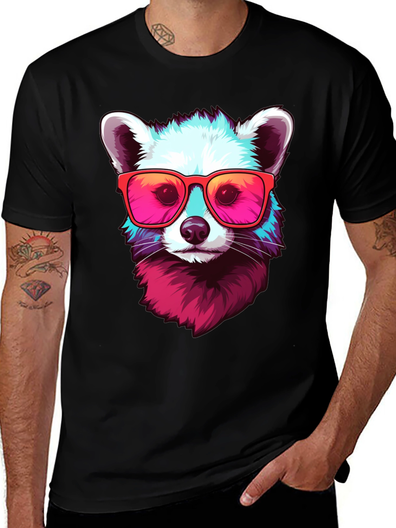 Cool Raccoon Graphic Tee - Funky Animal Shirt
