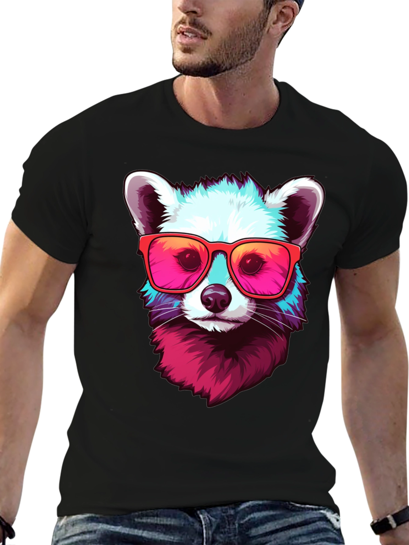 Cool Raccoon Graphic Tee - Funky Animal Shirt