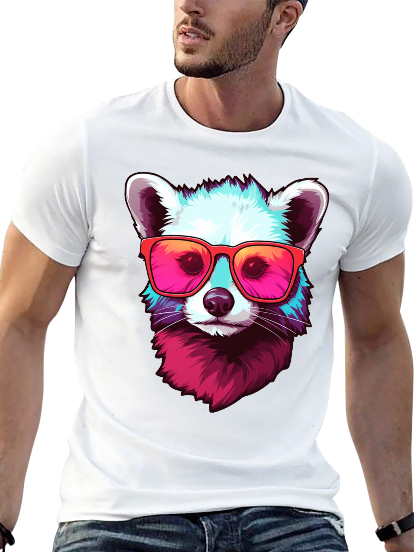 Cool Raccoon Graphic Tee - Funky Animal Shirt