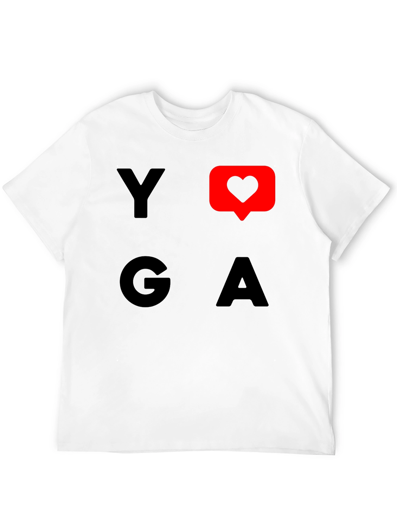 Yoga Heart Graphic Tee - Black Cotton T-Shirt