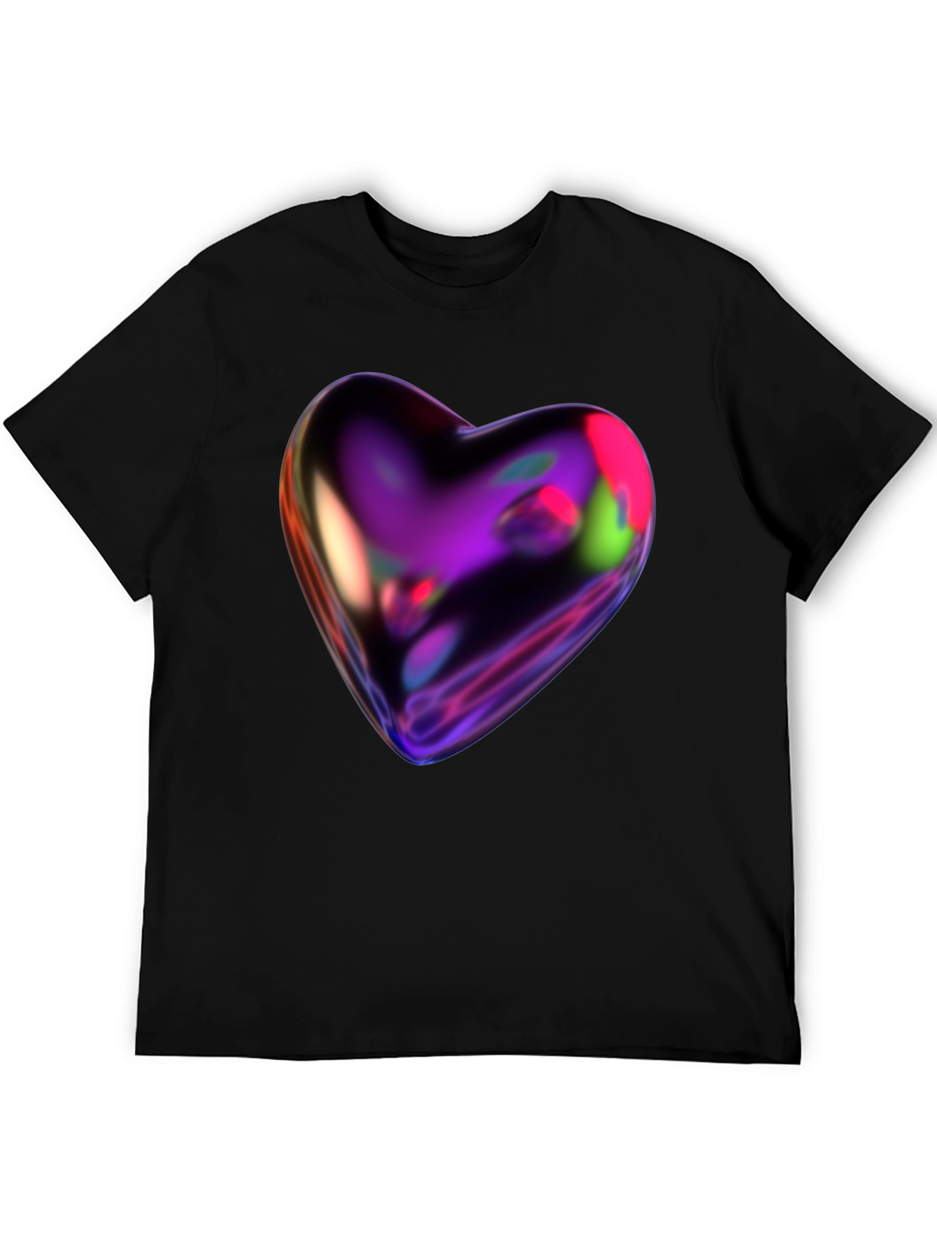 Futuristic Heart Graphic Tee - Modern Design