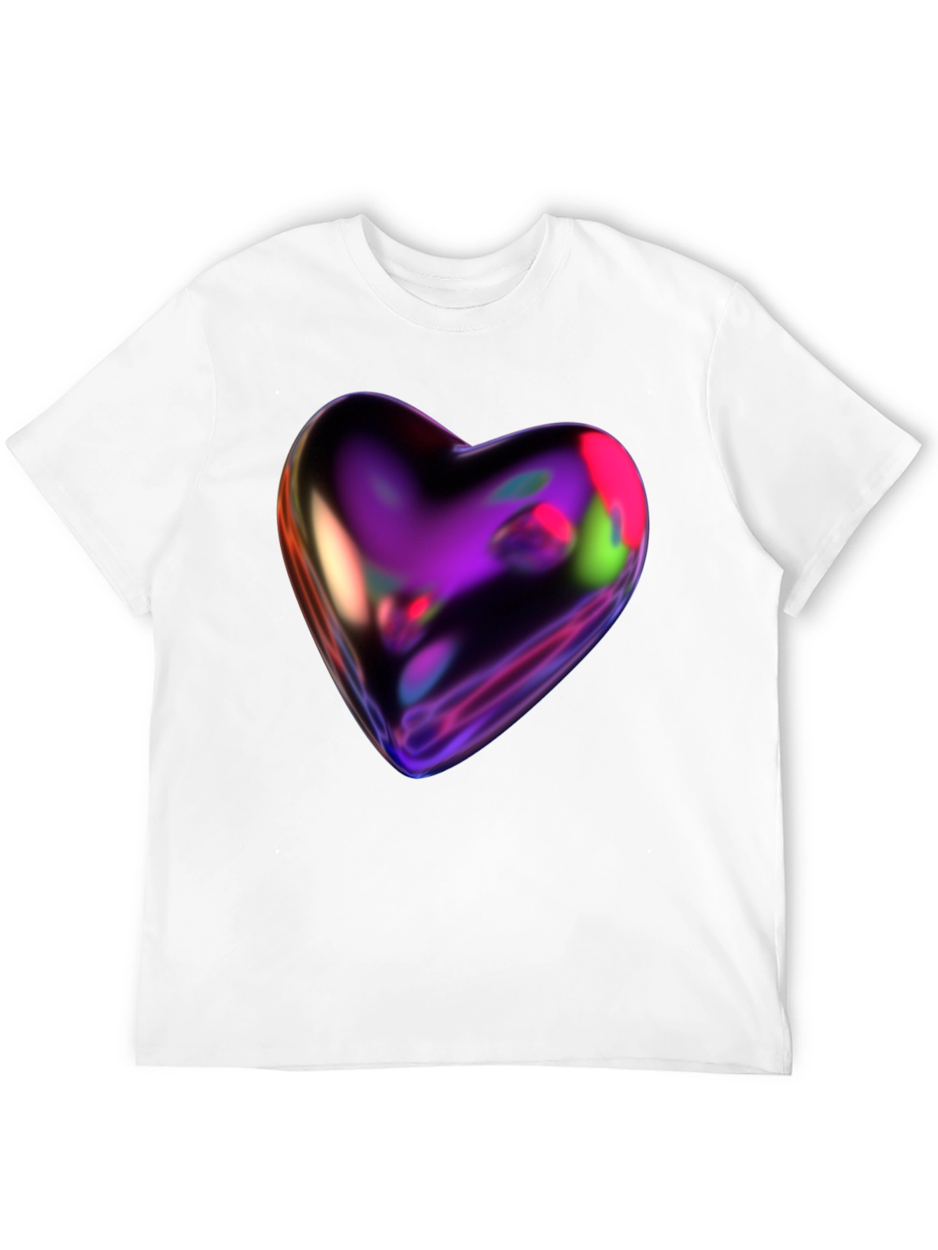 Futuristic Heart Graphic Tee - Modern Design