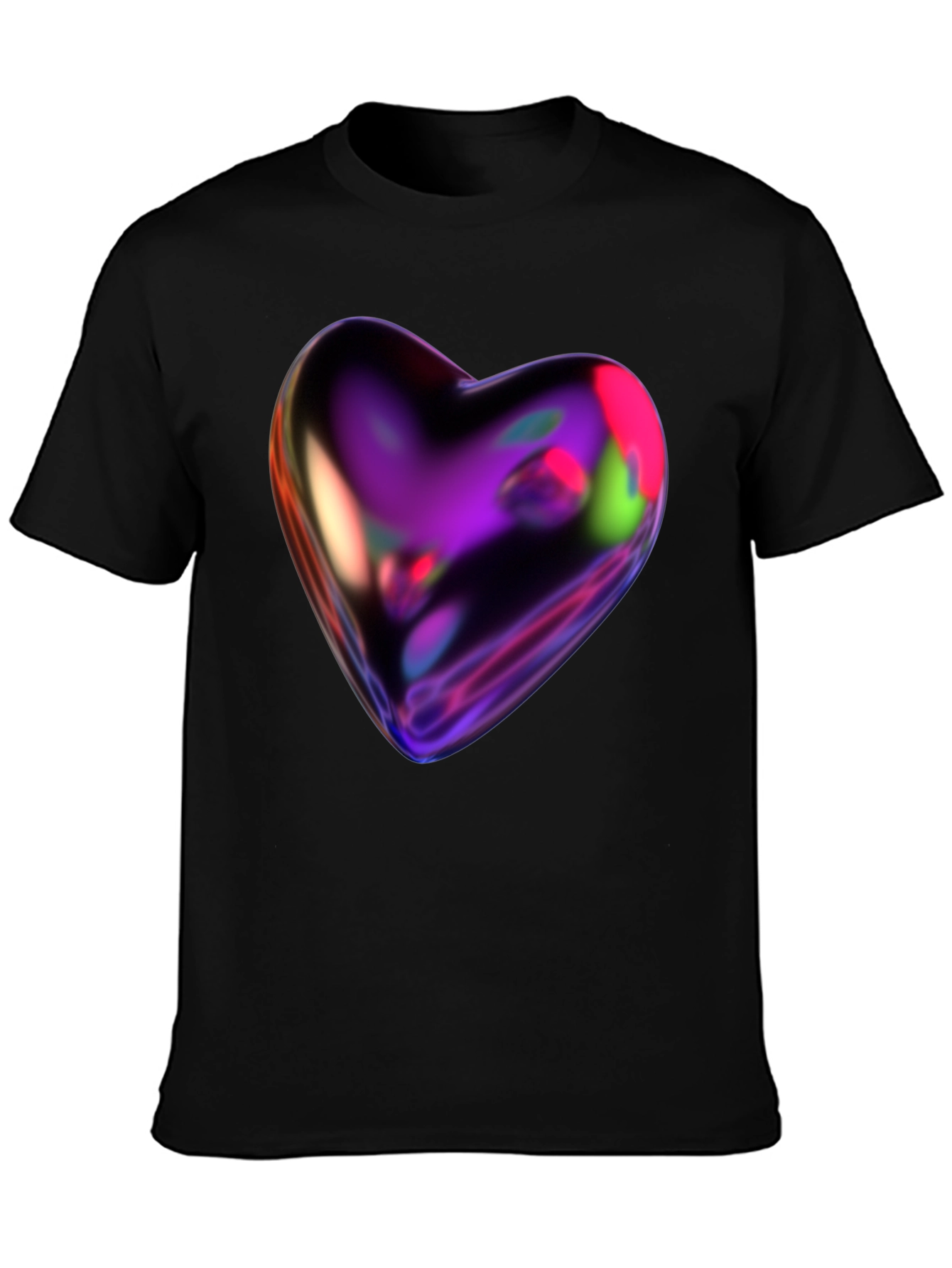 Futuristic Heart Graphic Tee - Modern Design