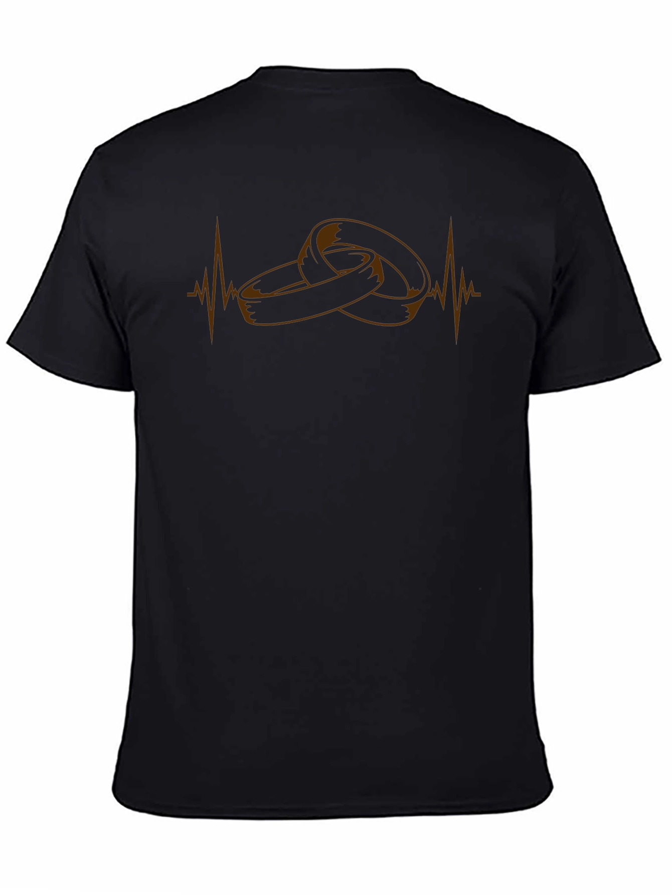 Heartbeat Wedding Rings Graphic Tee - Black