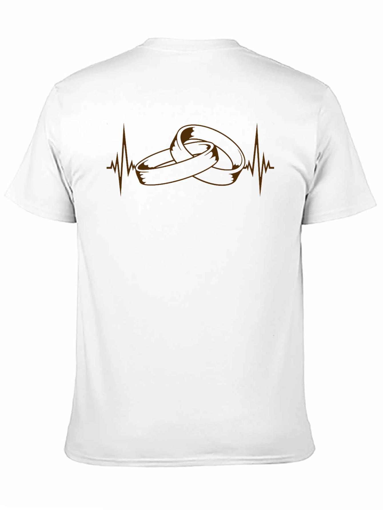 Heartbeat Wedding Rings Graphic Tee - Black