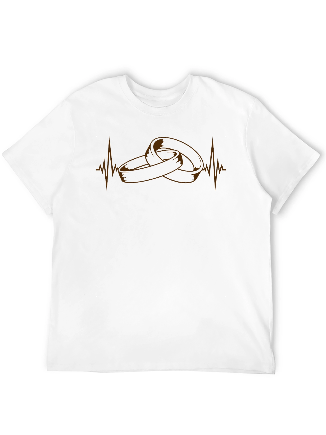 Heartbeat Wedding Rings Graphic Tee - Black