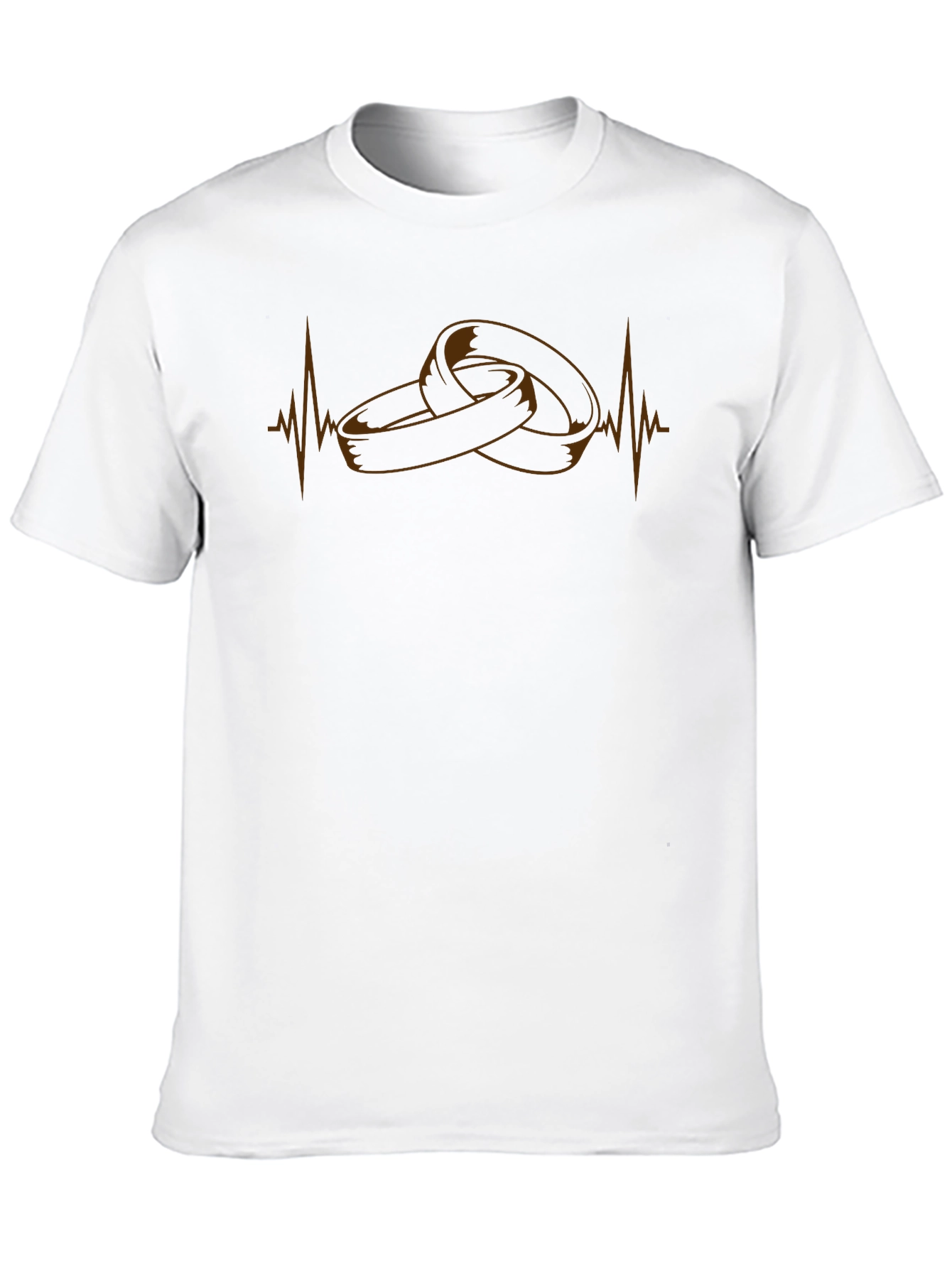 Heartbeat Wedding Rings Graphic Tee - Black