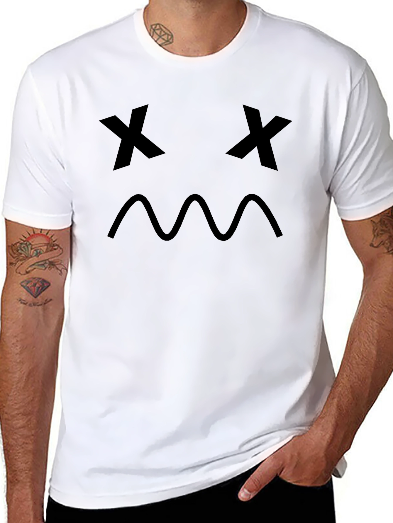 Sad Face Graphic Print T-Shirt