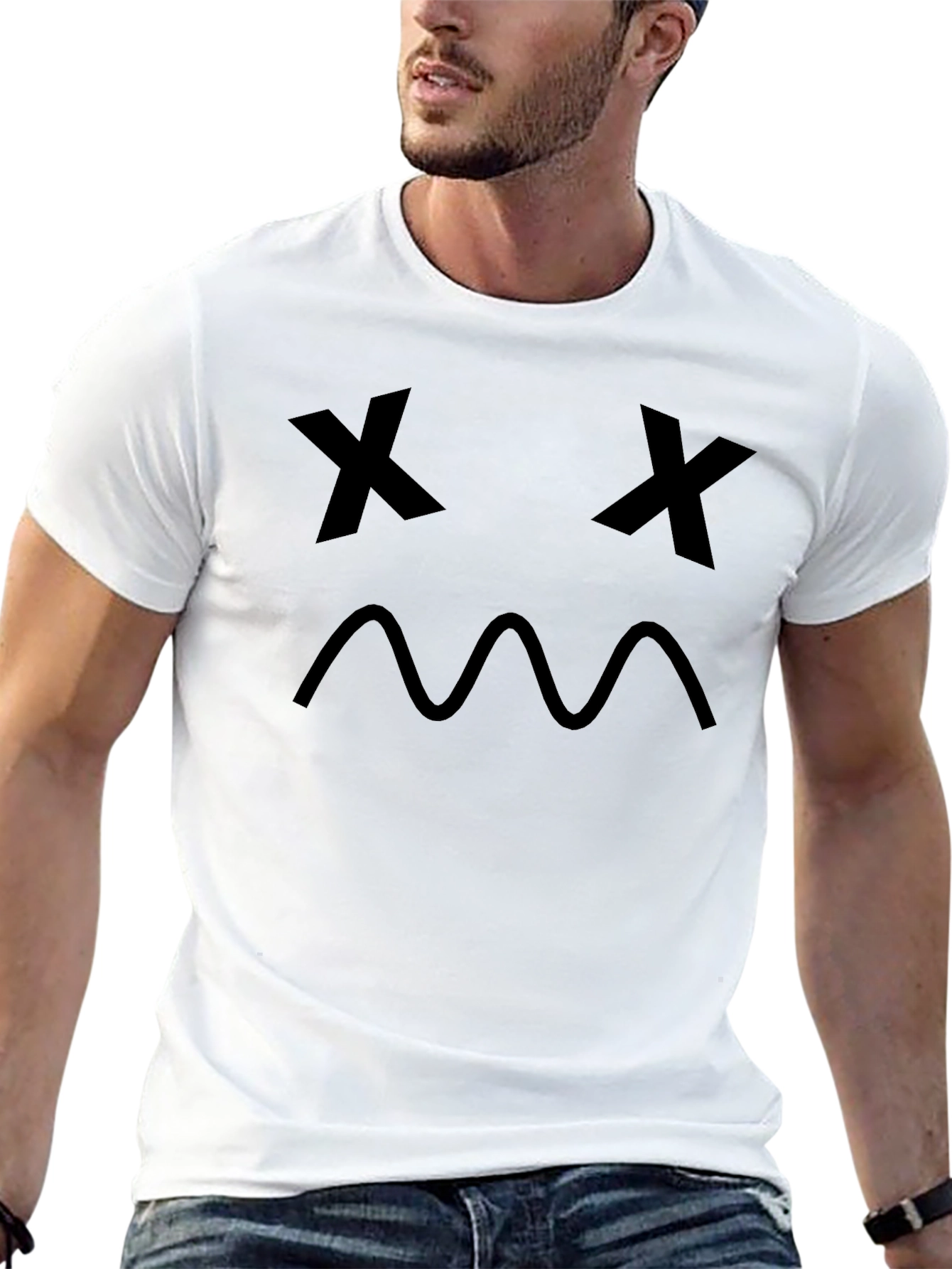 Sad Face Graphic Print T-Shirt