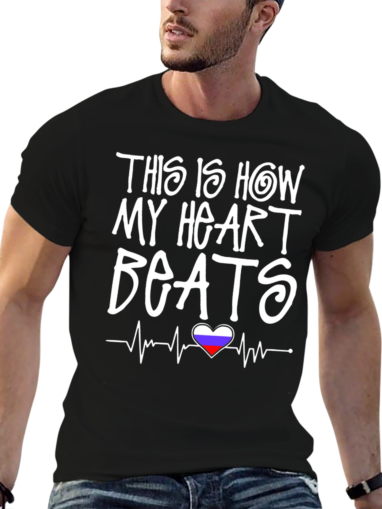 Heartbeat Flag T-Shirt - Novelty Graphic Tee