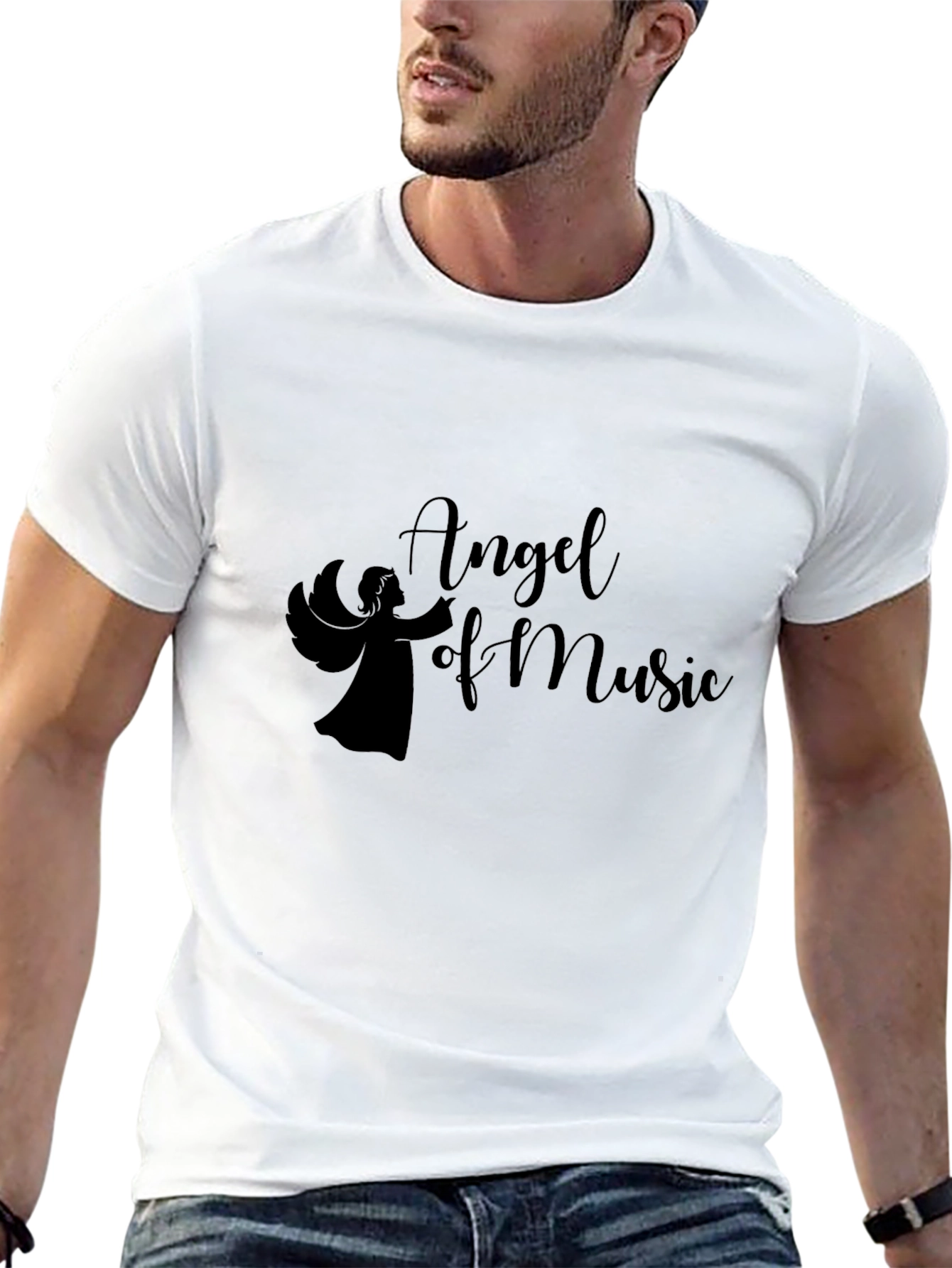 Angel of Music Graphic Tee - Black