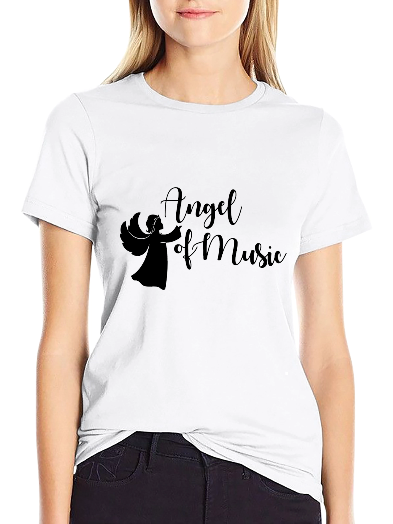 Angel of Music Graphic Tee - Black