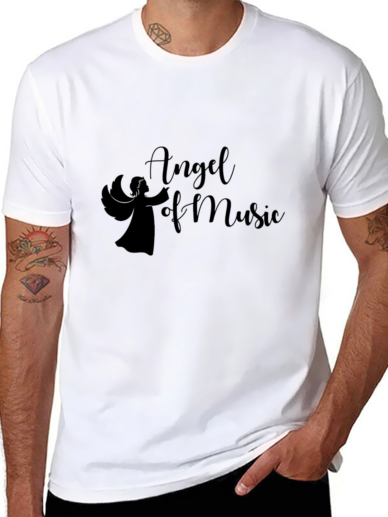 Angel of Music Graphic Tee - Black