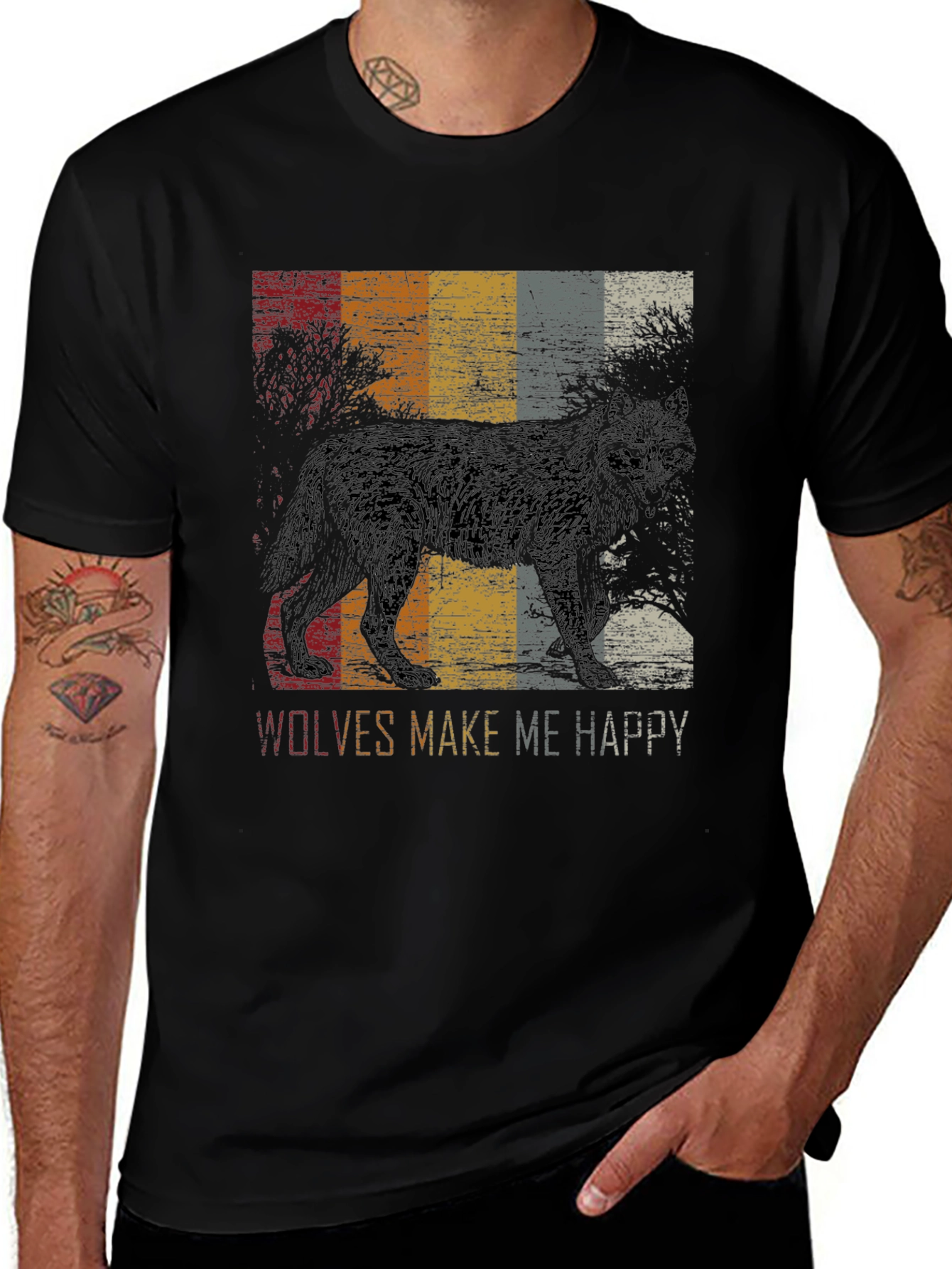 Wolves Make Me Happy Graphic Tee
