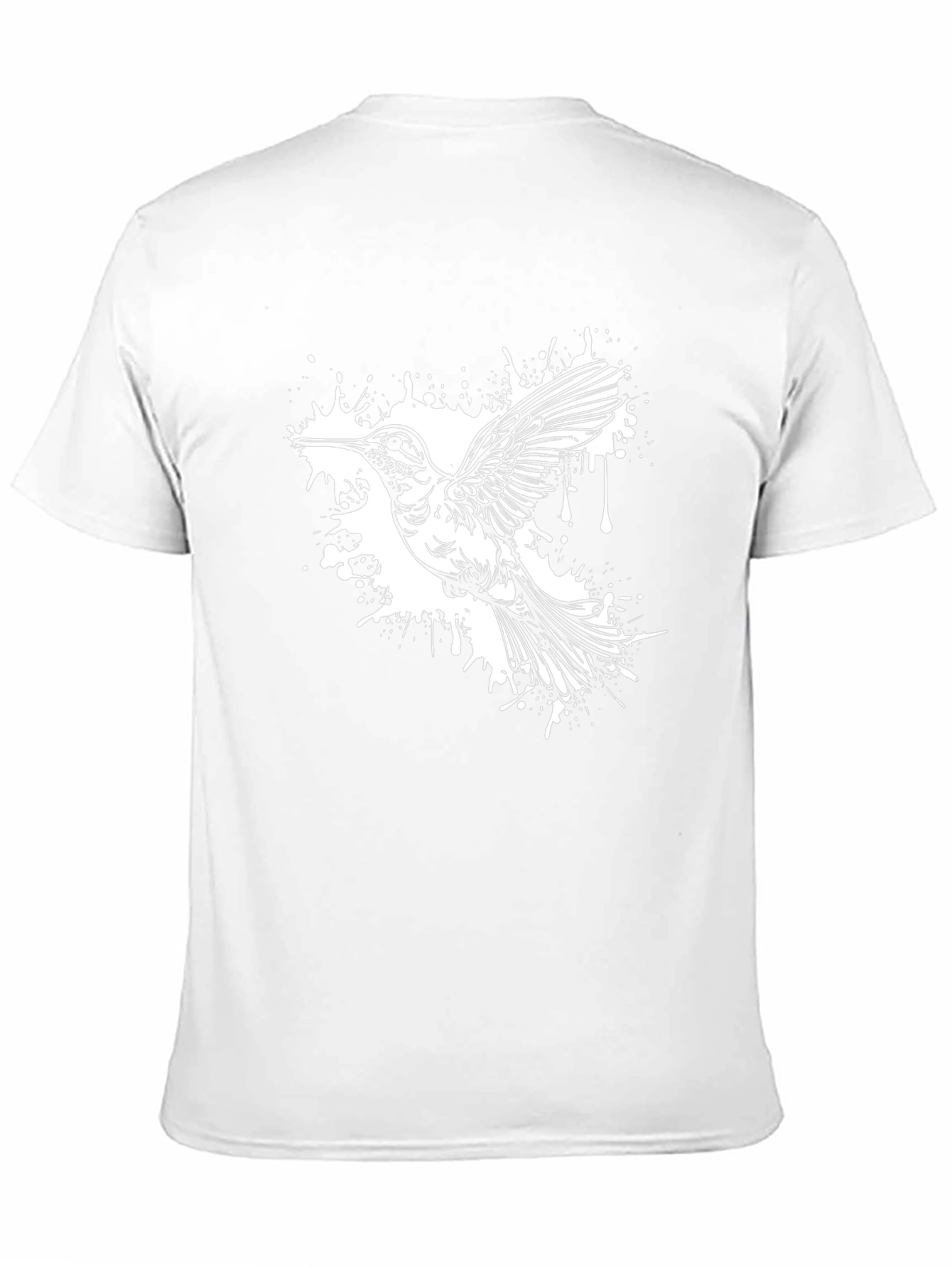Hummingbird Splash Graphic Tee - Black Cotton Blend
