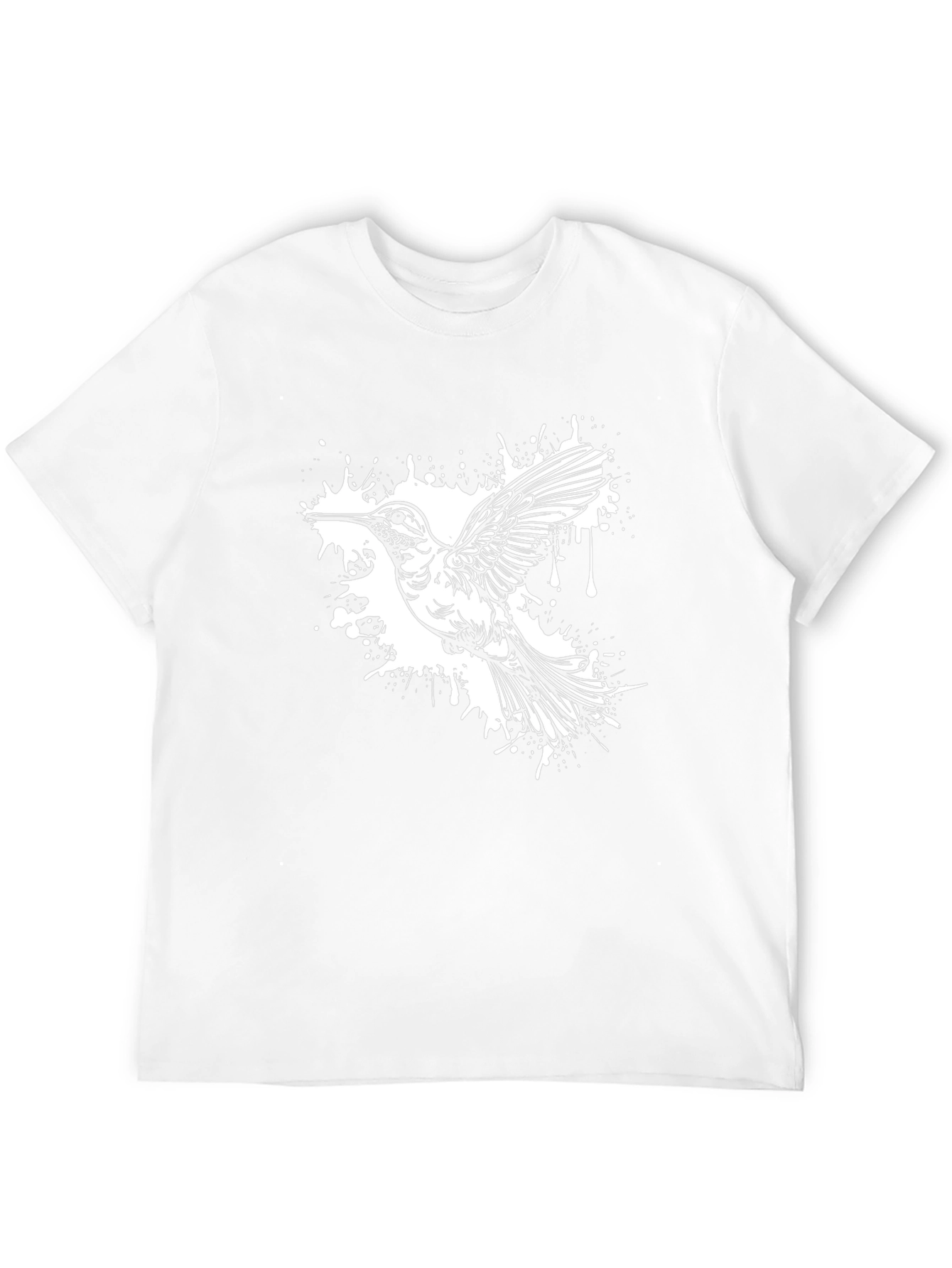 Hummingbird Splash Graphic Tee - Black Cotton Blend